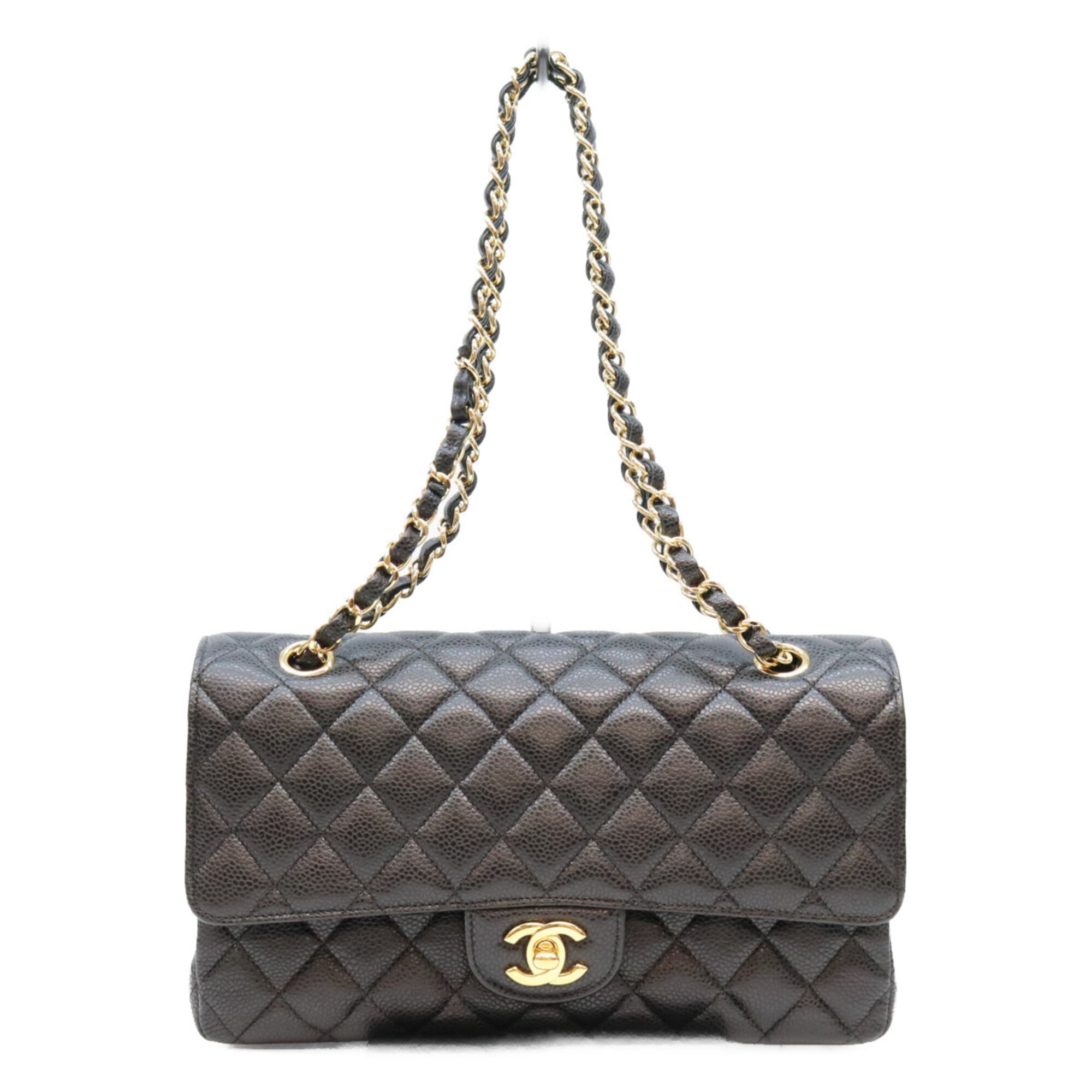 Chanel Black Grained Calfskin Shoulder Bag (Pre-Owned)
