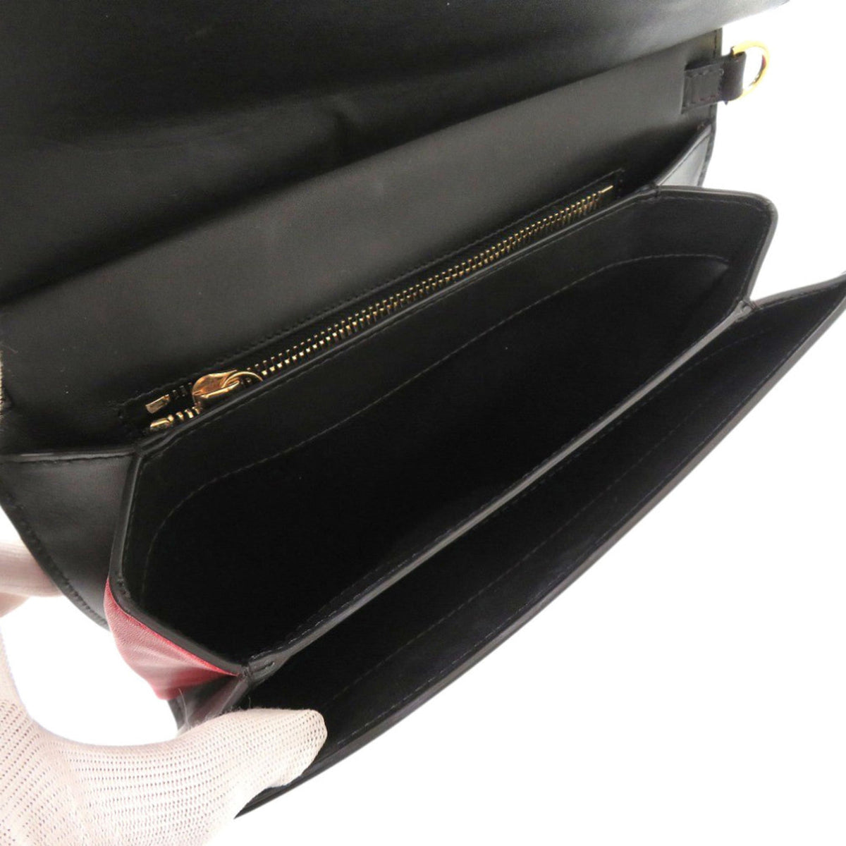 Marni Black Red Color White Leather Shoulder Bag (Pre-Owned)