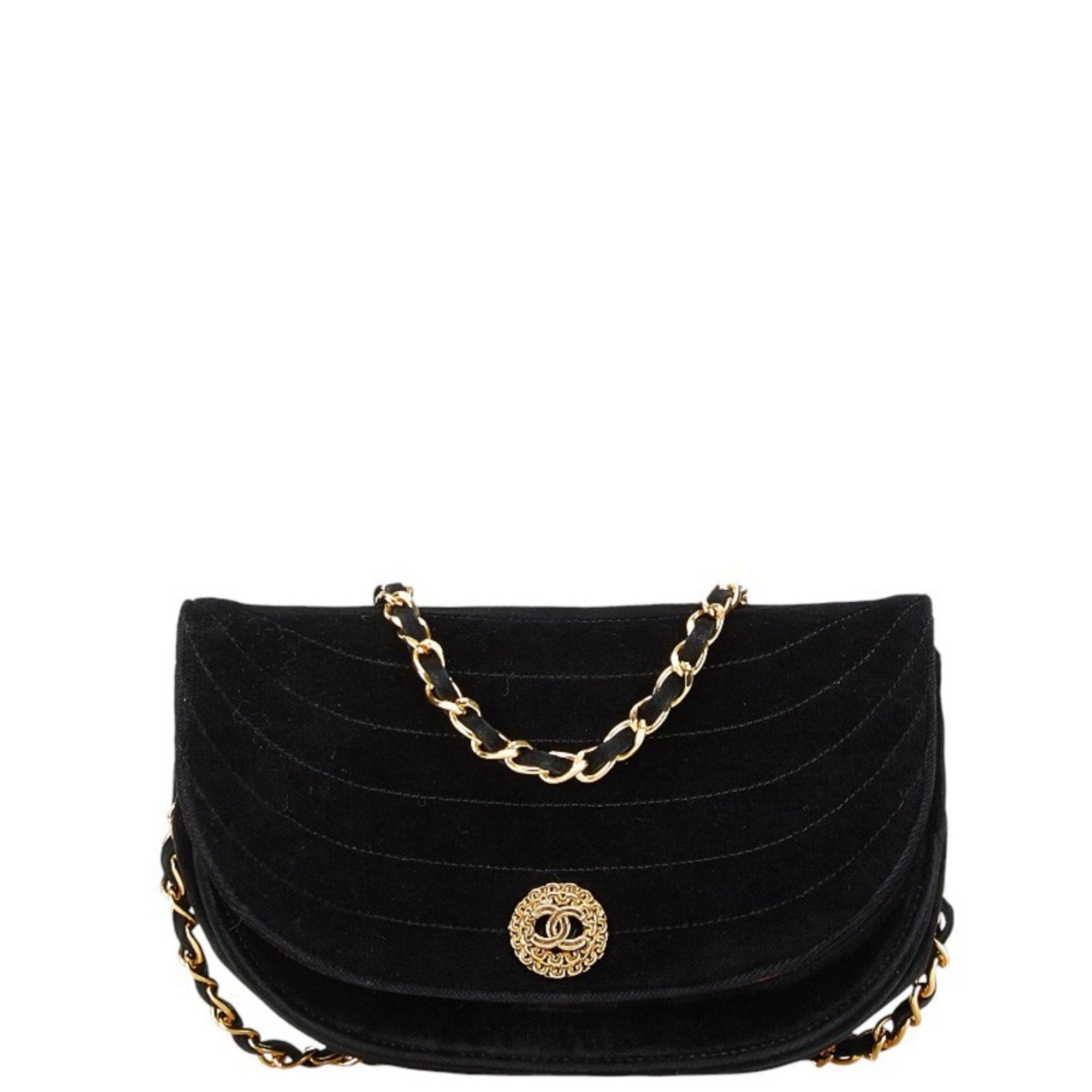 Chanel Black Suede Shoulder Bag (Pre-Owned)