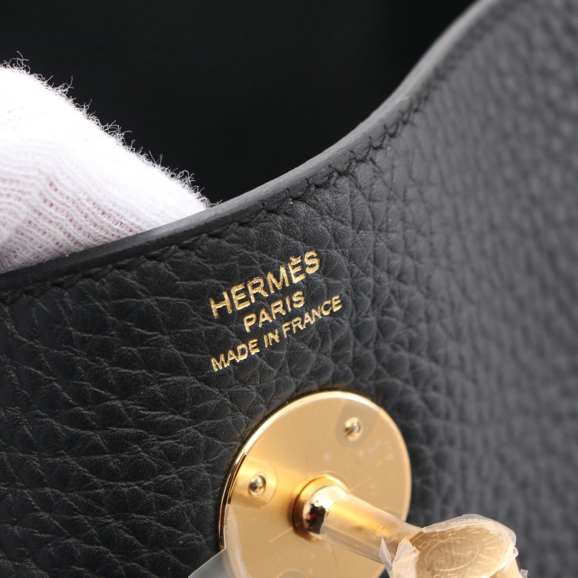 Hermes Black Taurillon Clemence Leather Shoulder Bag (Pre-Owned)