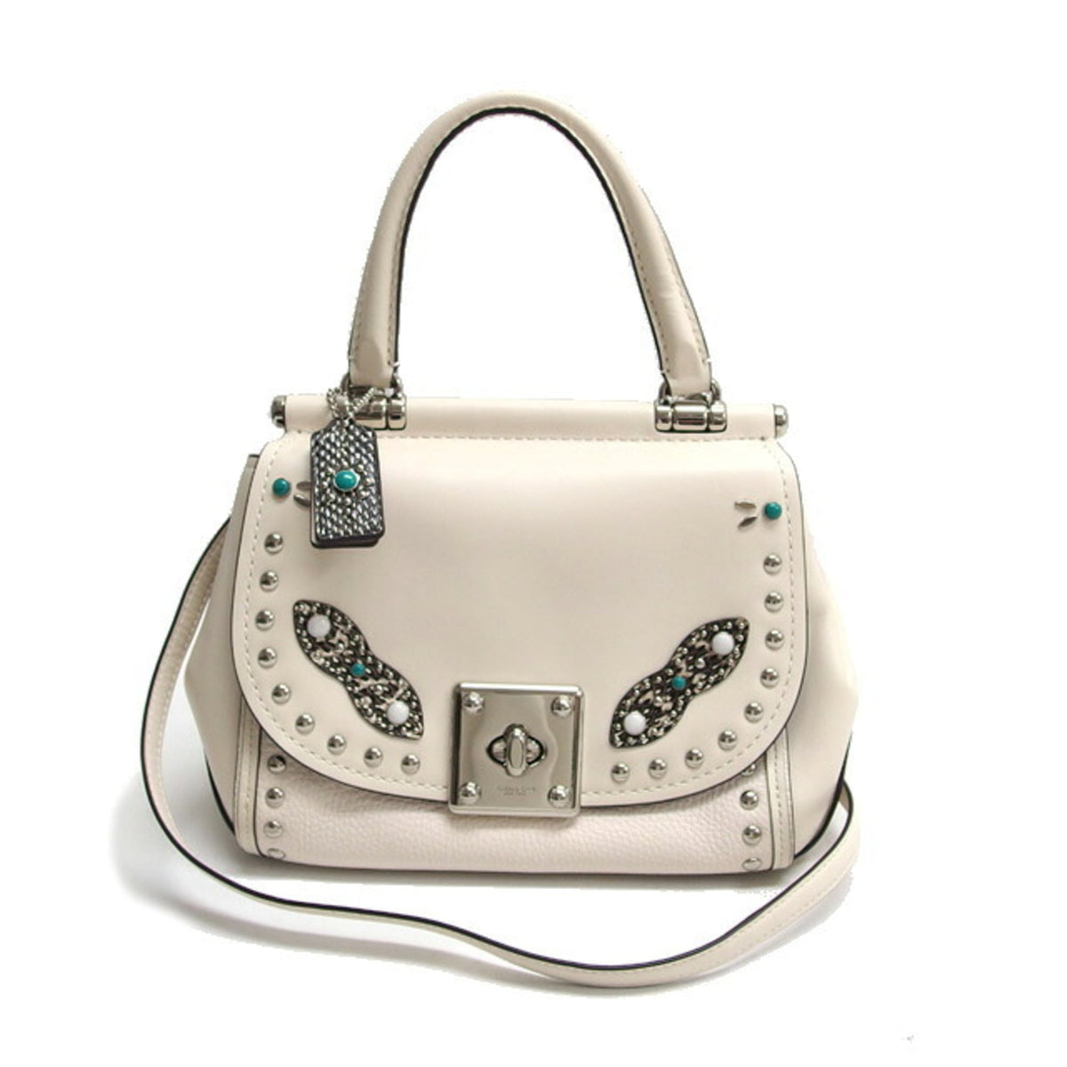 Coach Ivory White Leather Handbag Shoulder Bag (Pre-Owned)