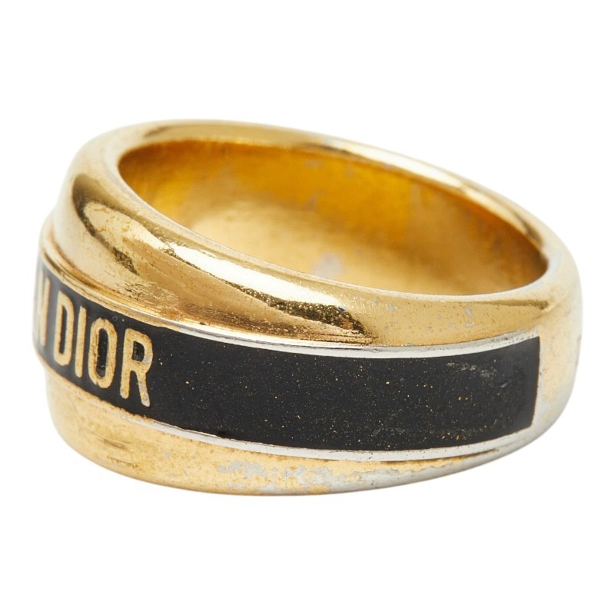 Christian Dior Gold Black Band Ring (Pre-Owned)