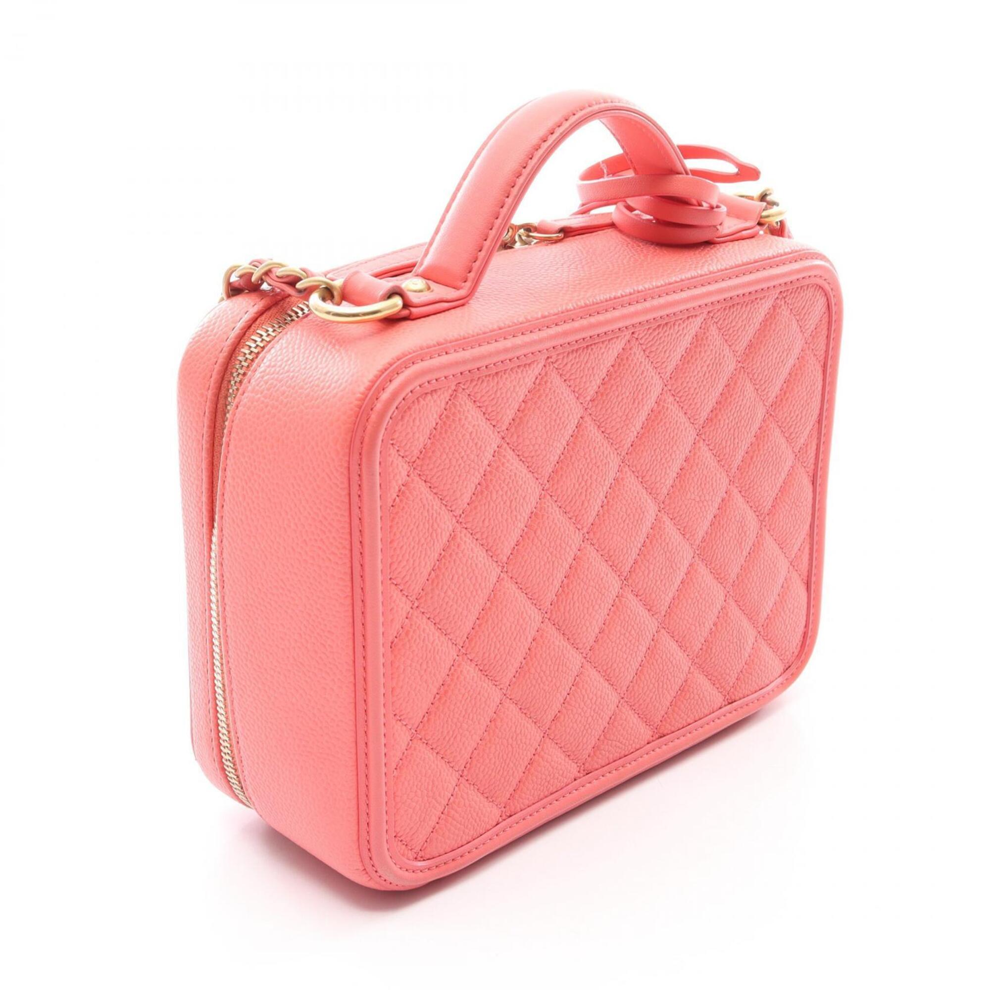 Chanel Pink Grained Calfskin Handbag Shoulder Bag Vanity Bag (Pre-Owned)