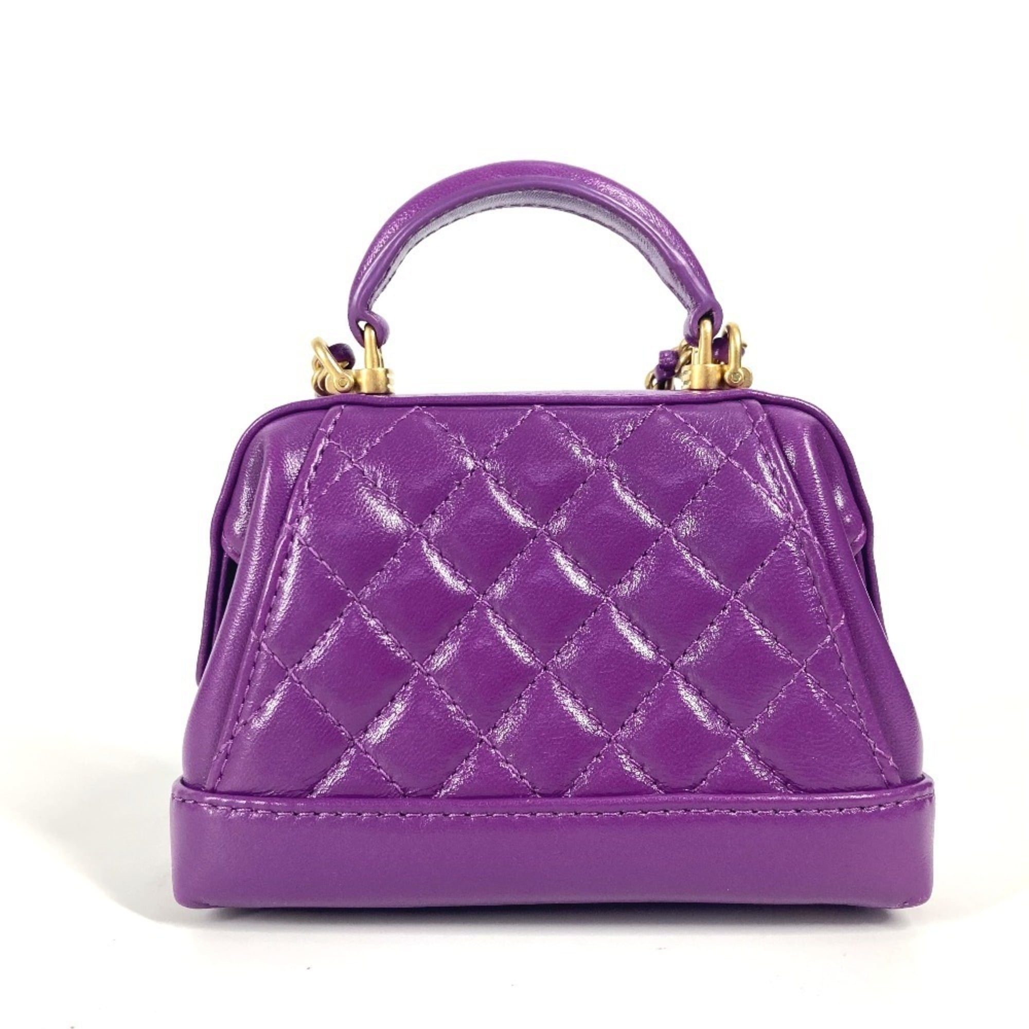 Chanel Purple Leather Shoulder Bag (Pre-Owned)