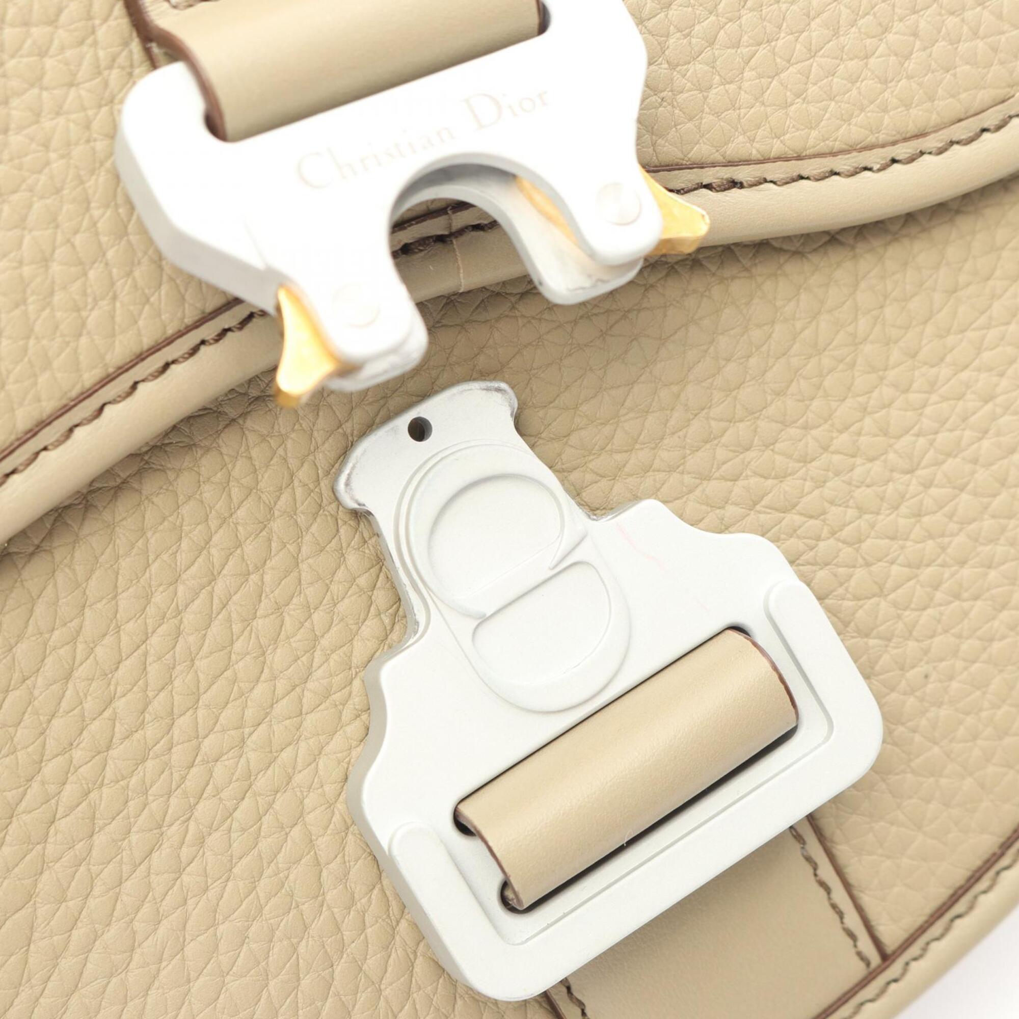 Christian Dior Beige Leather Handbag Shoulder Bag (Pre-Owned)