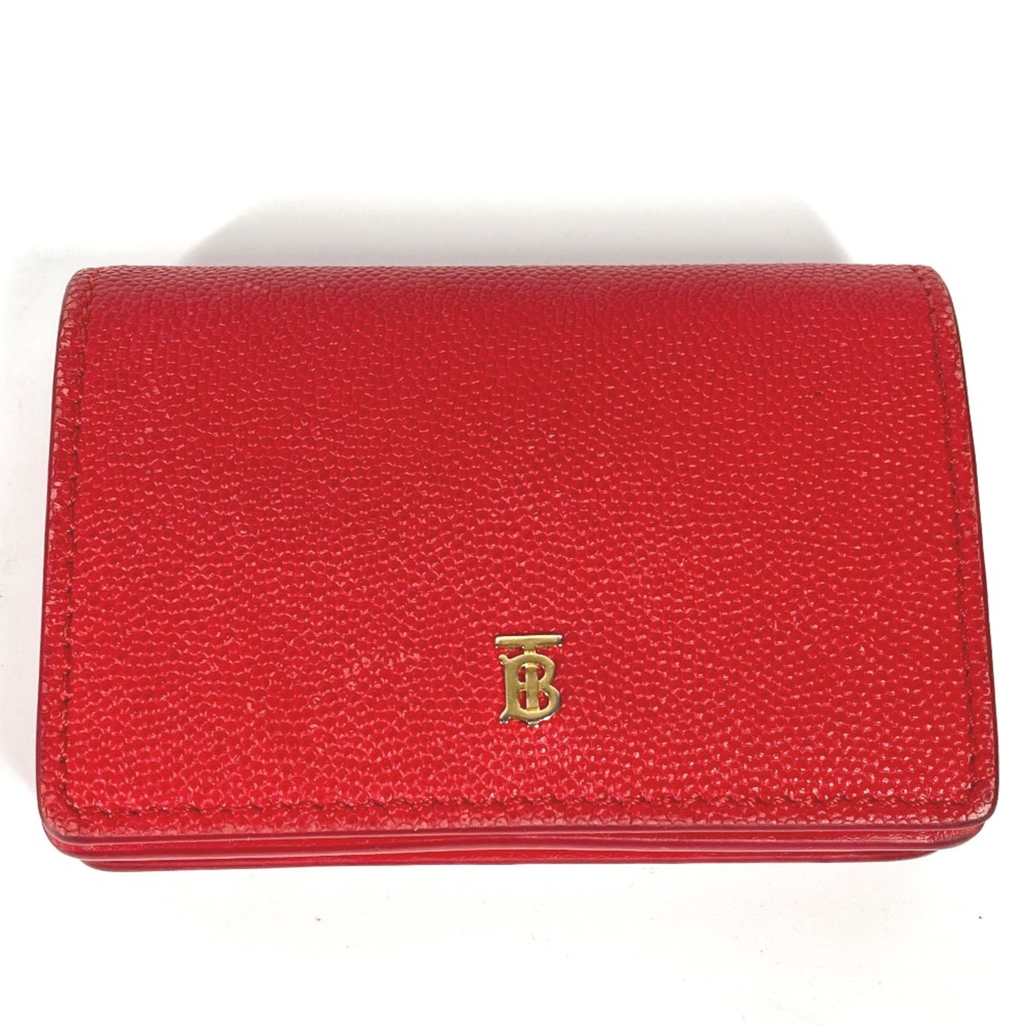 Burberry Red Leather Wallet (Bi-Fold) (Pre-Owned)