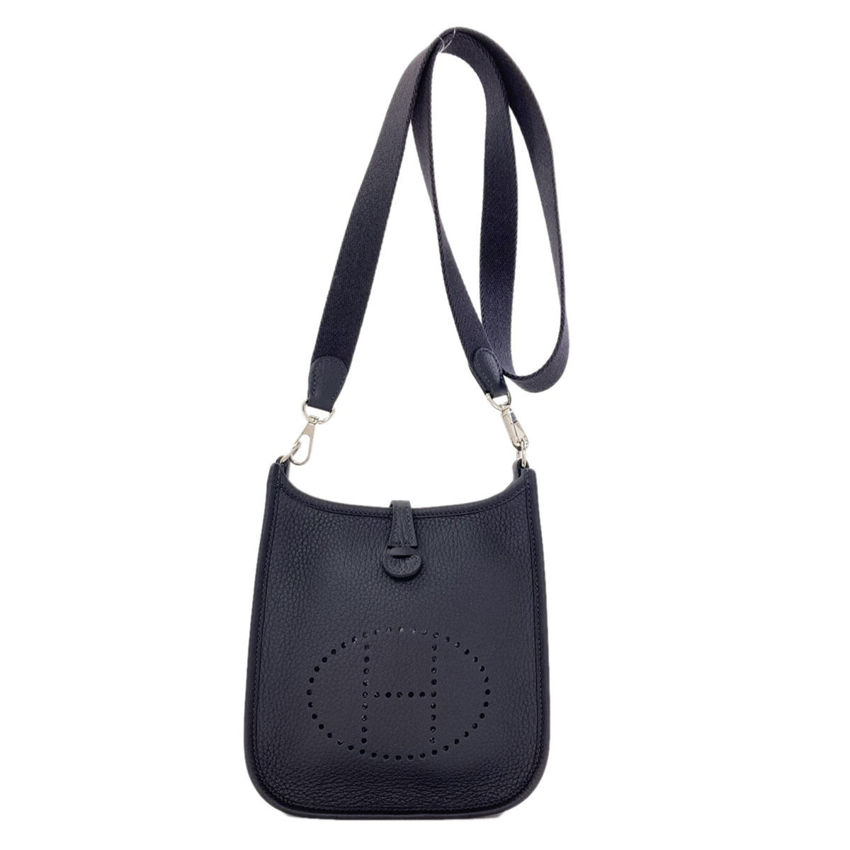 Hermes Navy Leather Shoulder Bag (Pre-Owned)