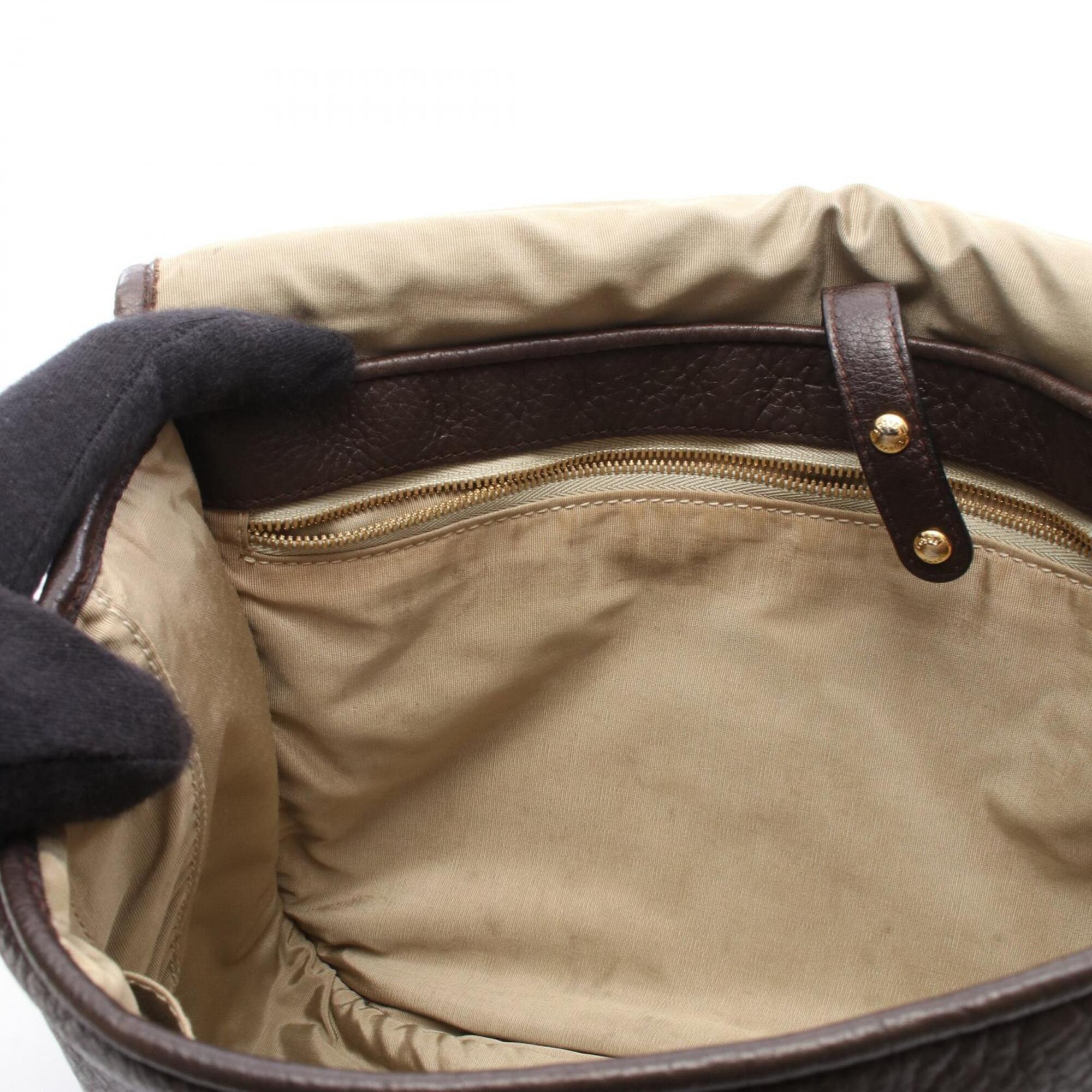 Loewe Brown Leather Handbag Shoulder Bag (Pre-Owned)