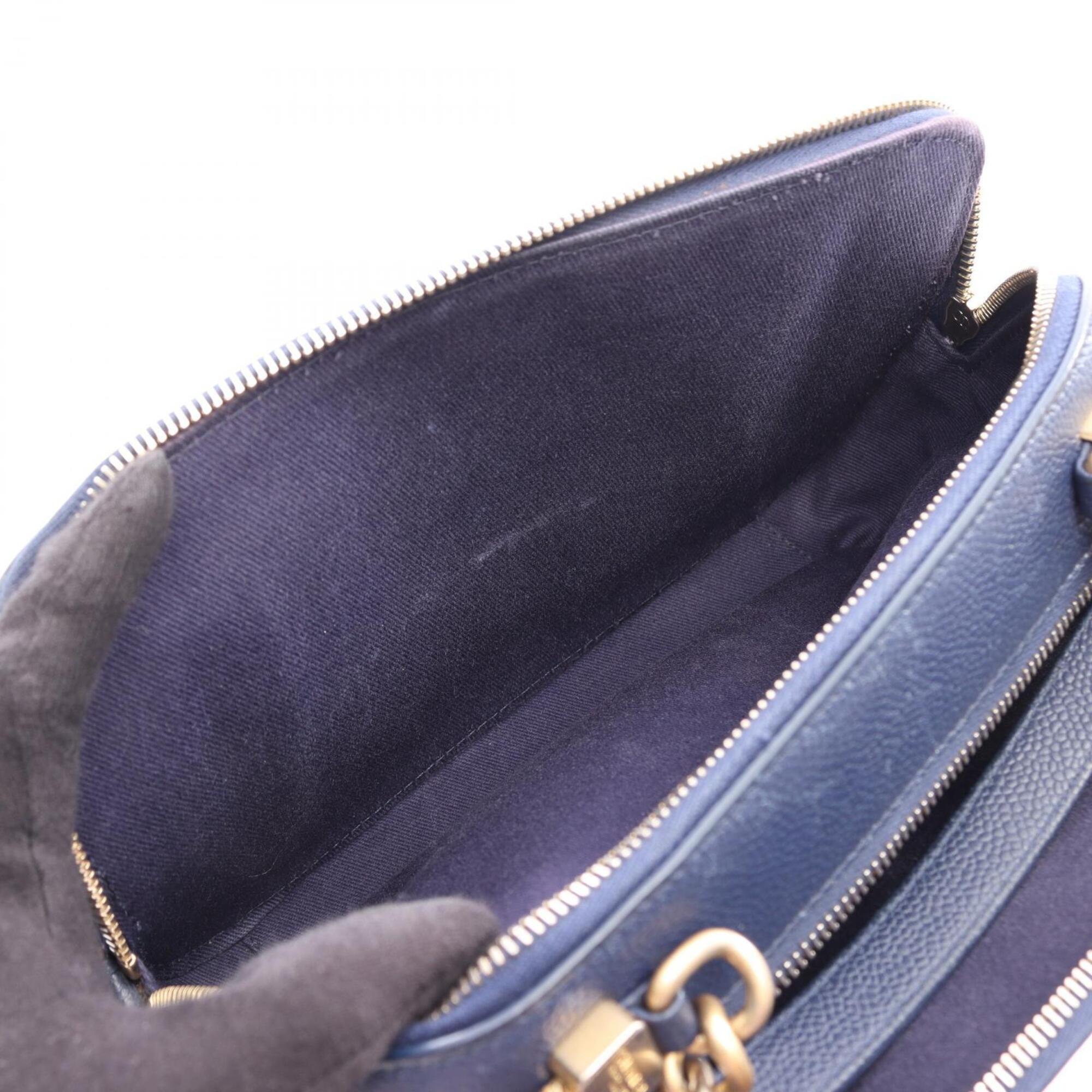 Chanel Blue Grained Calfskin Handbag Shoulder Bag (Pre-Owned)
