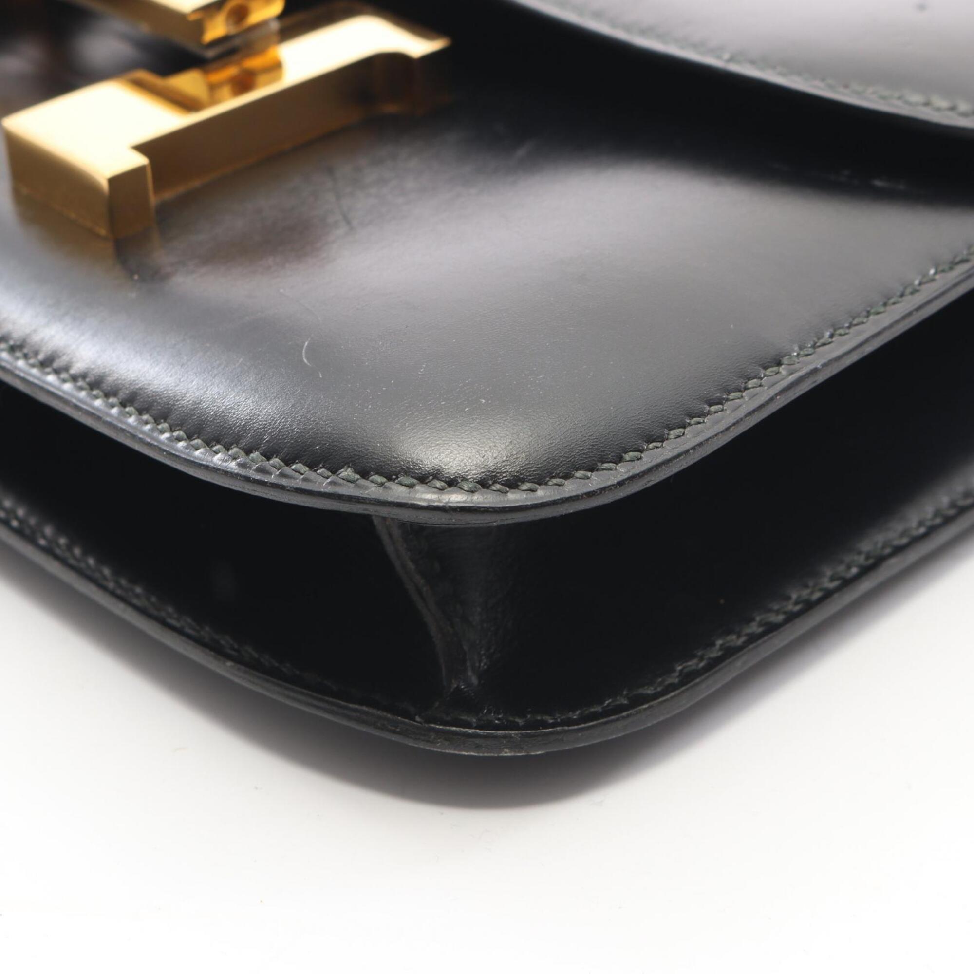 Hermes Constance Black Box Calf Leather Handbag Shoulder Bag (Pre-Owned)