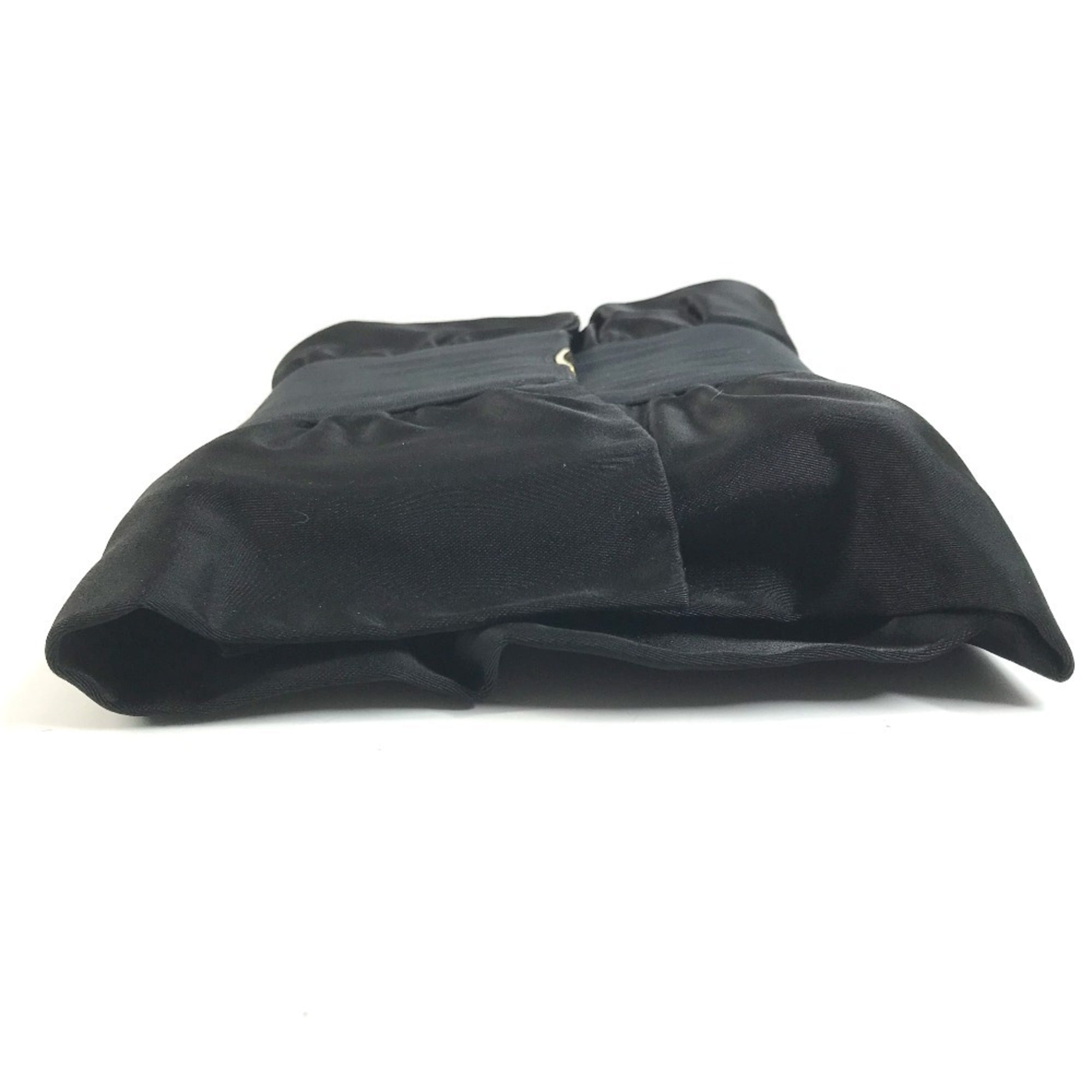 Gucci Black Satin Clutch Bag Handbag (Pre-Owned)