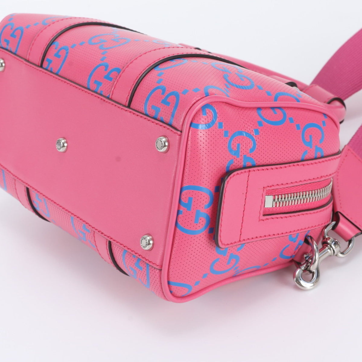 Gucci Pink Leather Boston Bag Shoulder Bag (Pre-Owned)