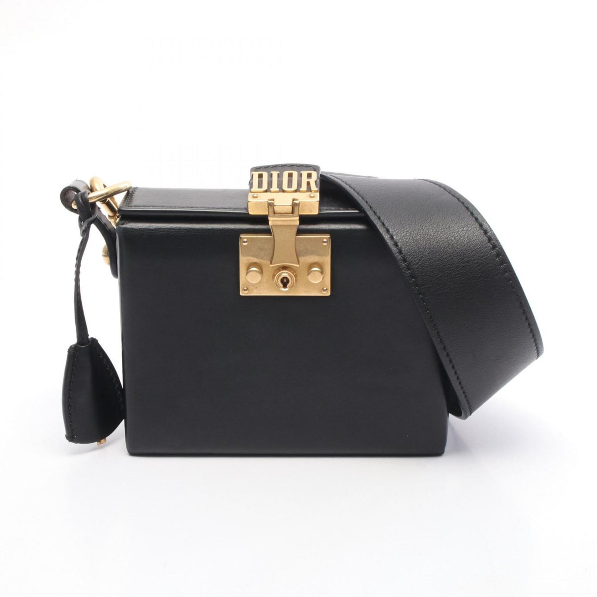 Christian Dior Black Leather Handbag Shoulder Bag (Pre-Owned)