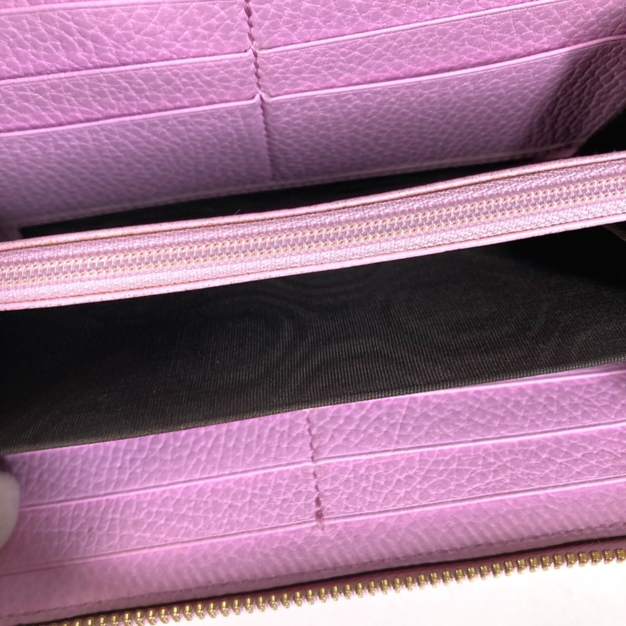 Gucci Pink Leather Long Wallet (Bi-Fold) (Pre-Owned)