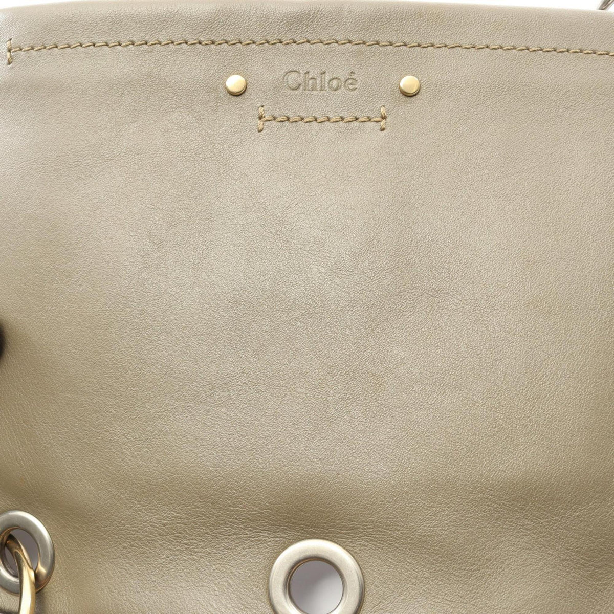 Chloé Beige Khaki Leather Handbag Shoulder Bag (Pre-Owned)