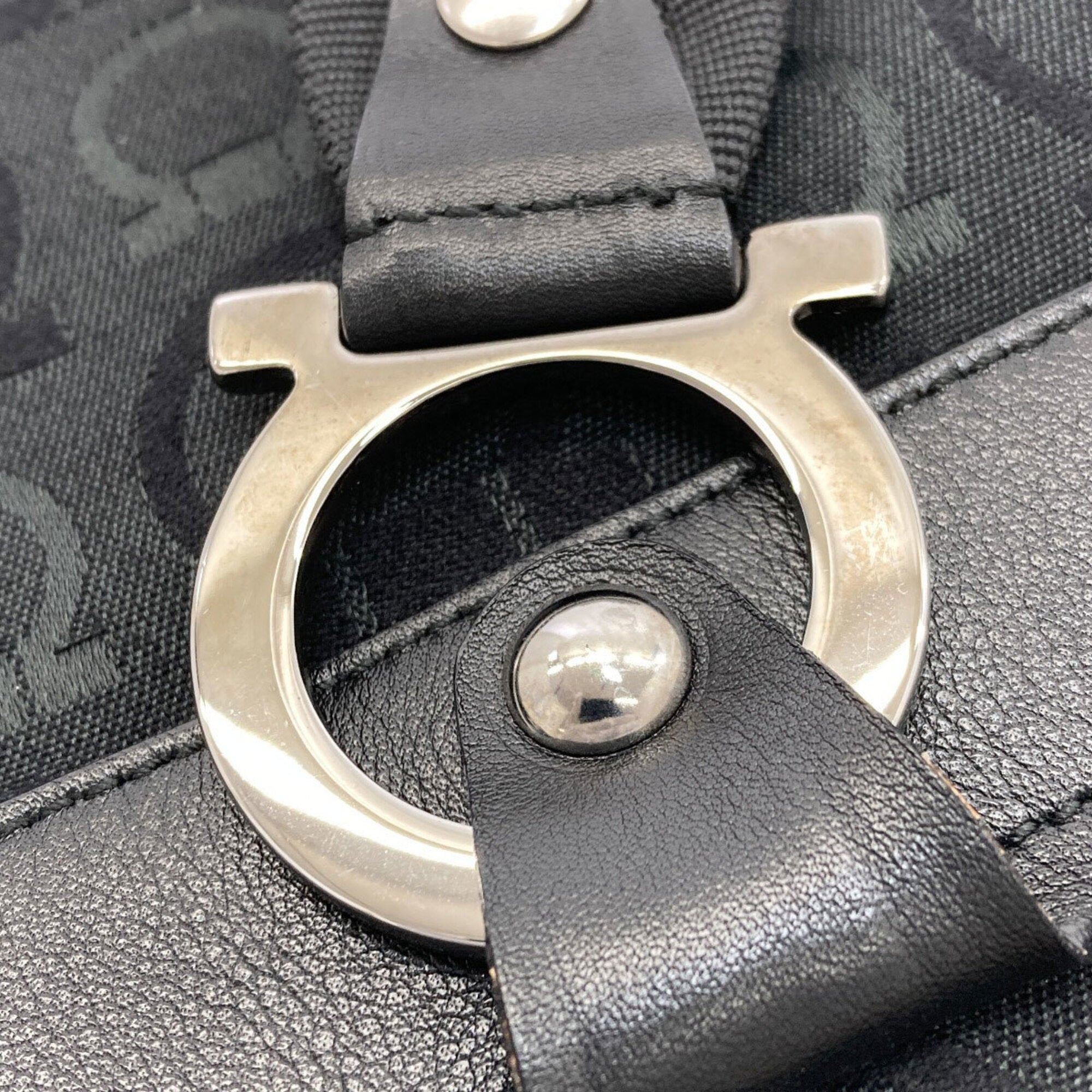 Salvatore Ferragamo Black Canvas Tote Bag (Pre-Owned)
