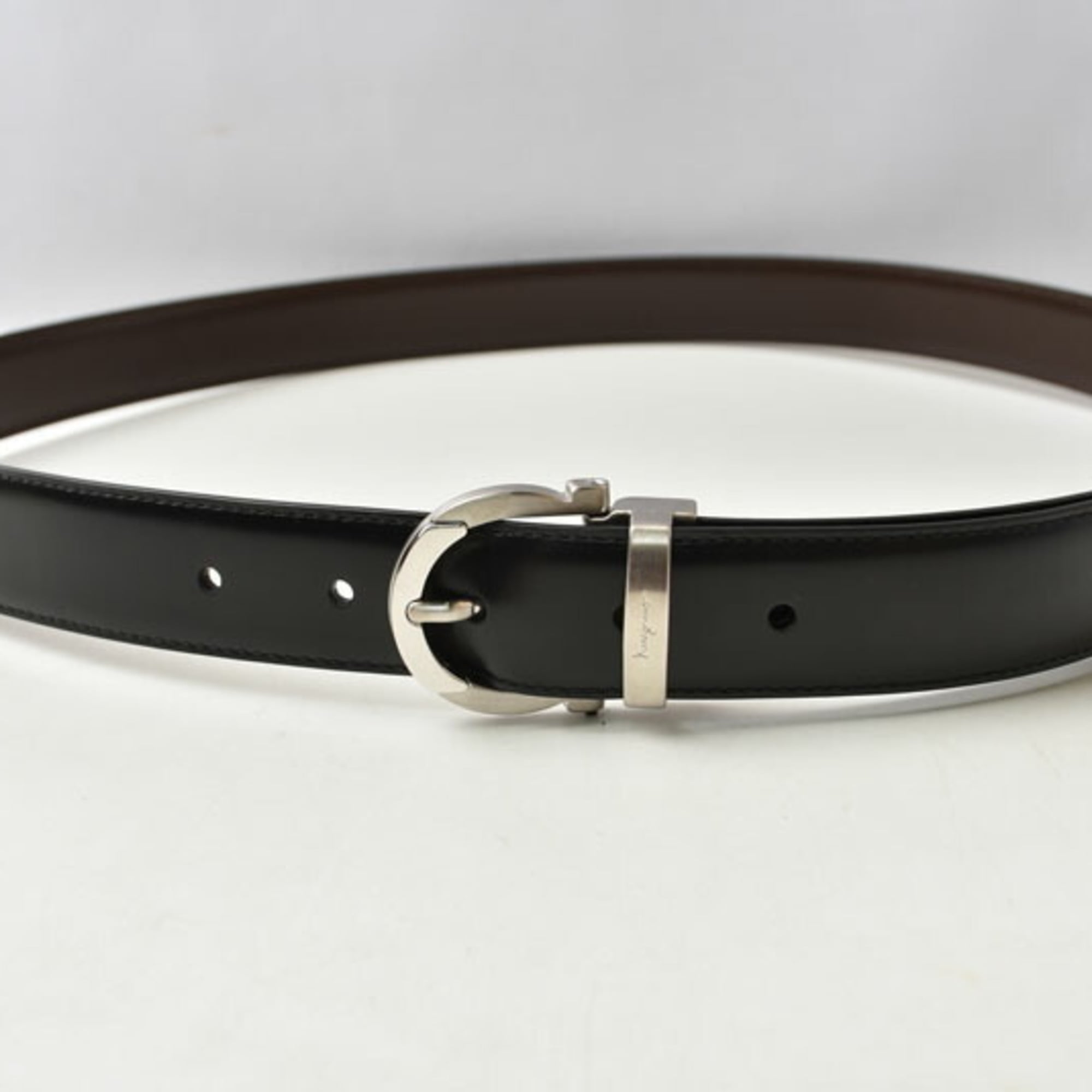 Salvatore Ferragamo Black Brown Standard Belt (Pre-Owned)