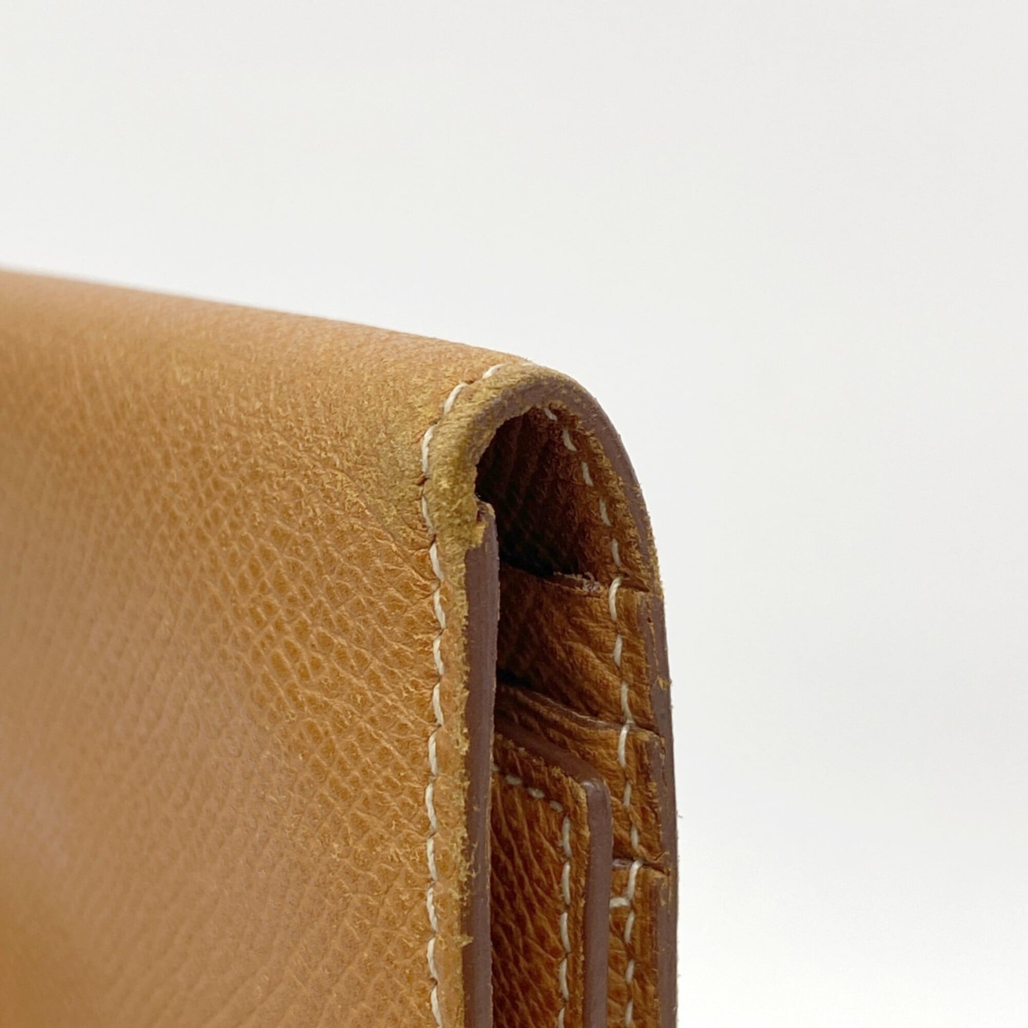 Hermes Gold Leather Long Wallet (Tri-Fold) (Pre-Owned)
