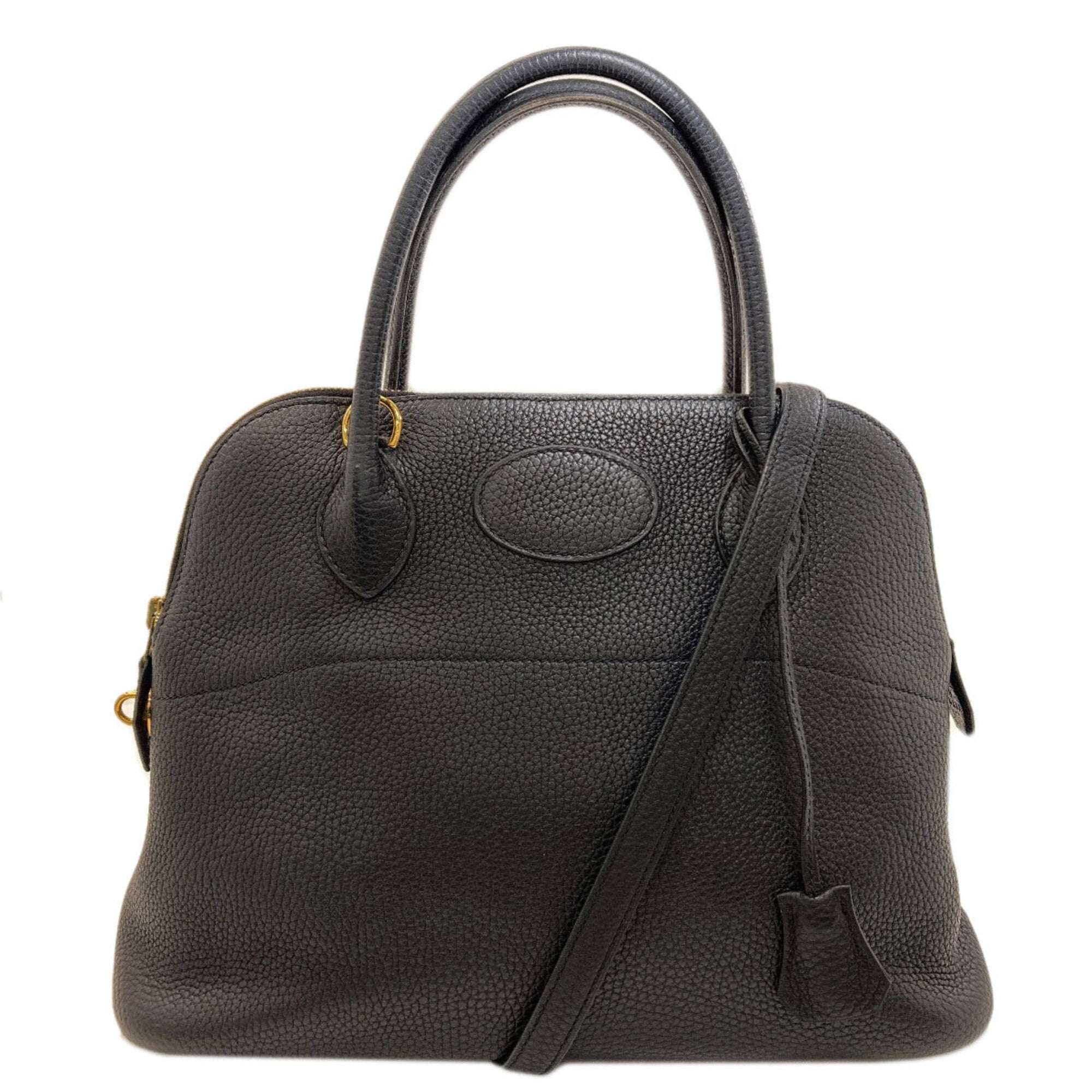 Hermes Black Taurillon Clemence Leather Handbag (Pre-Owned)
