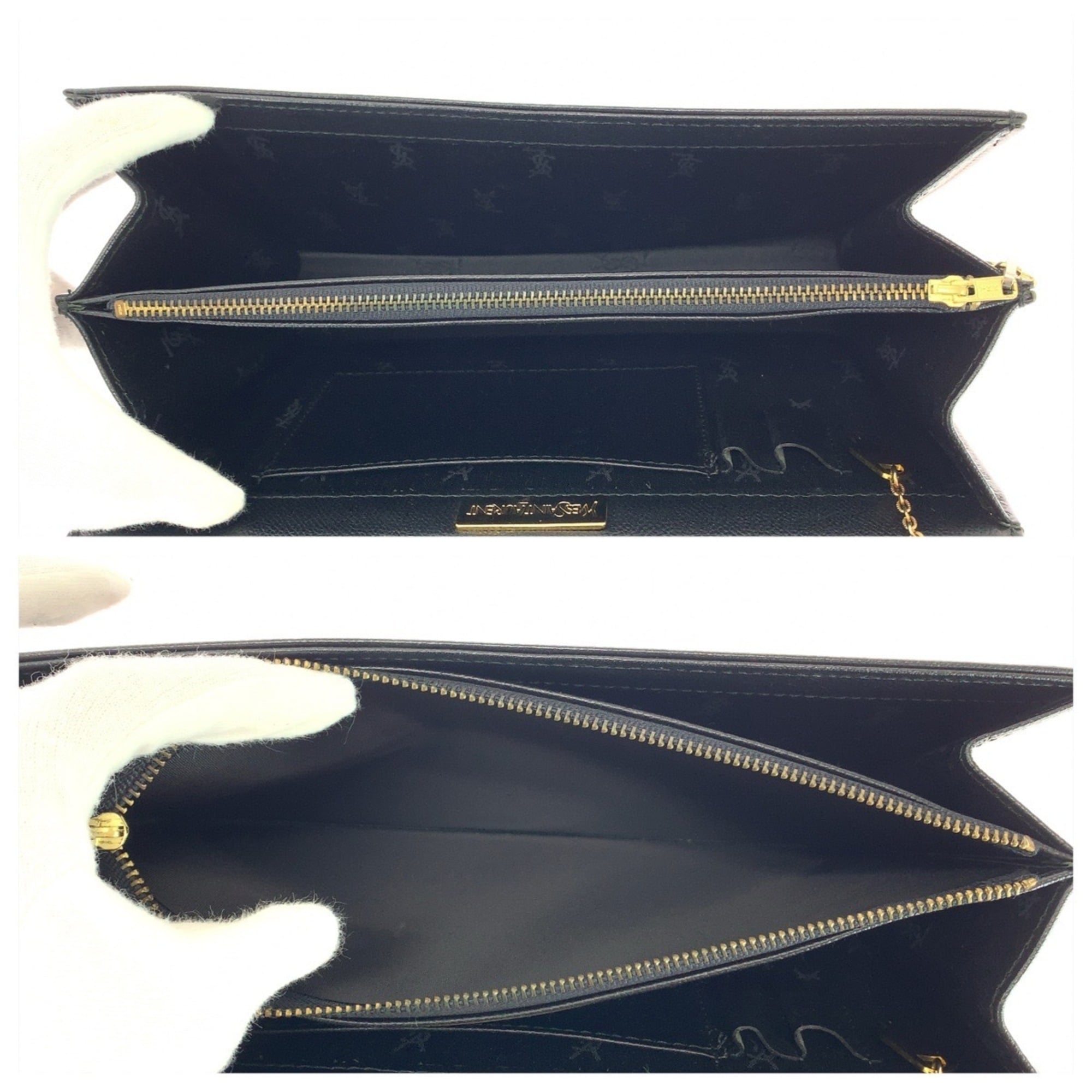 Yves Saint Laurent Black Leather Clutch Bag (Pre-Owned)