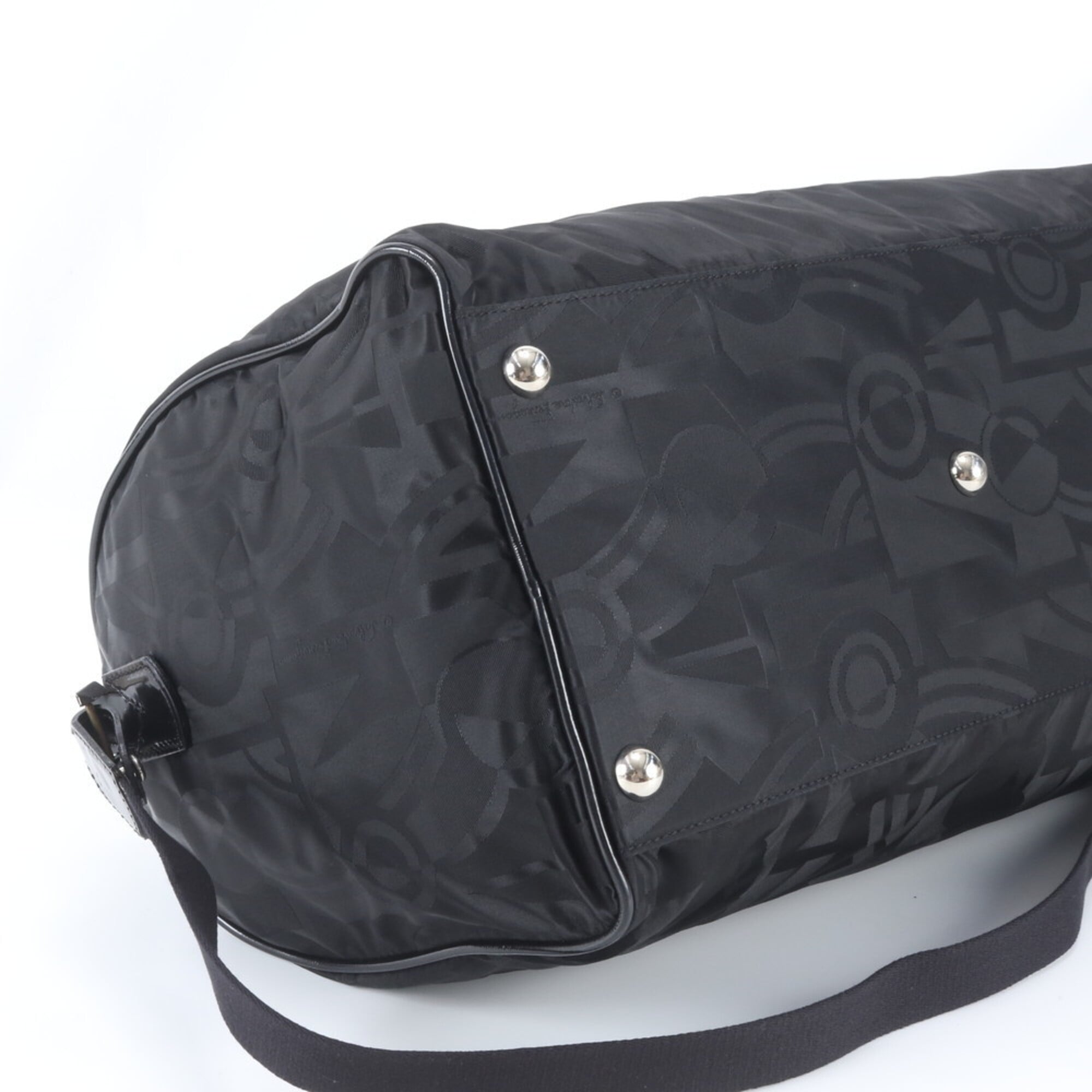 Salvatore Ferragamo Black Leather Nylon Handbag (Pre-Owned)