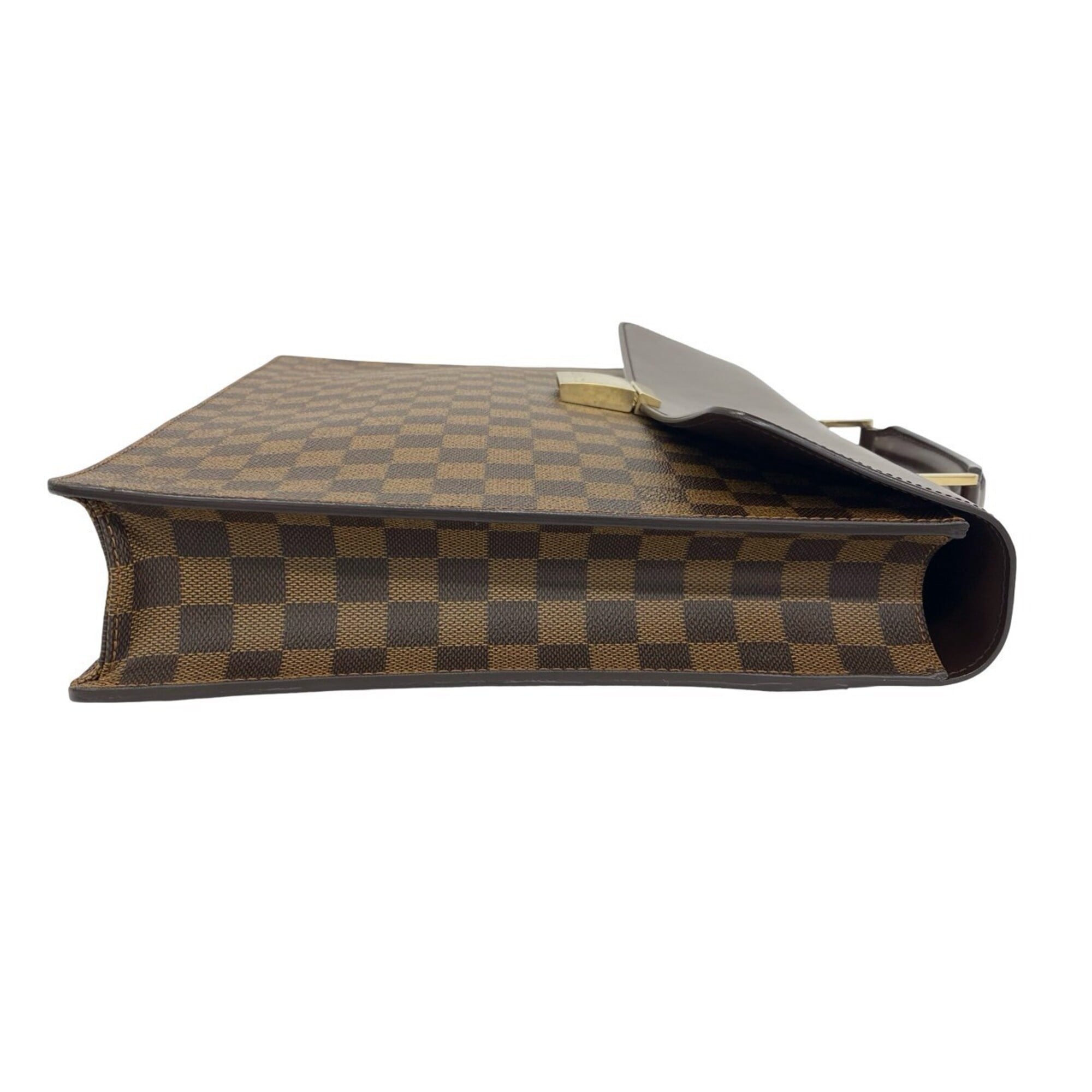 Louis Vuitton Brown Leather Pvc Briefcase (Pre-Owned)
