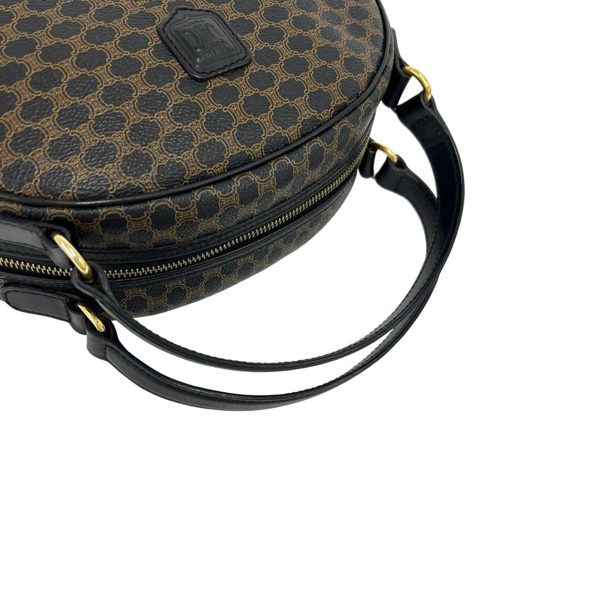 Celine Black Brown Leather Pvc Boston Bag Handbag (Pre-Owned)