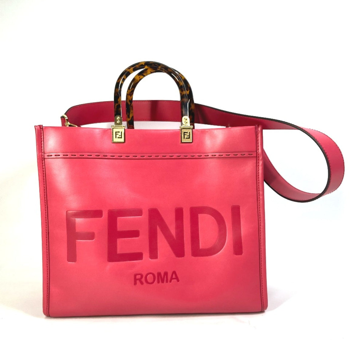 Fendi Pink Leather Tote Bag (Pre-Owned)