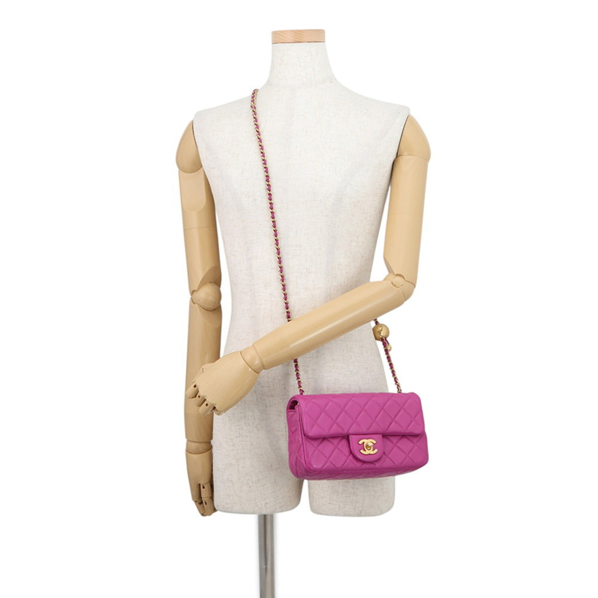 Chanel Purple Leather Handbag Shoulder Bag (Pre-Owned)