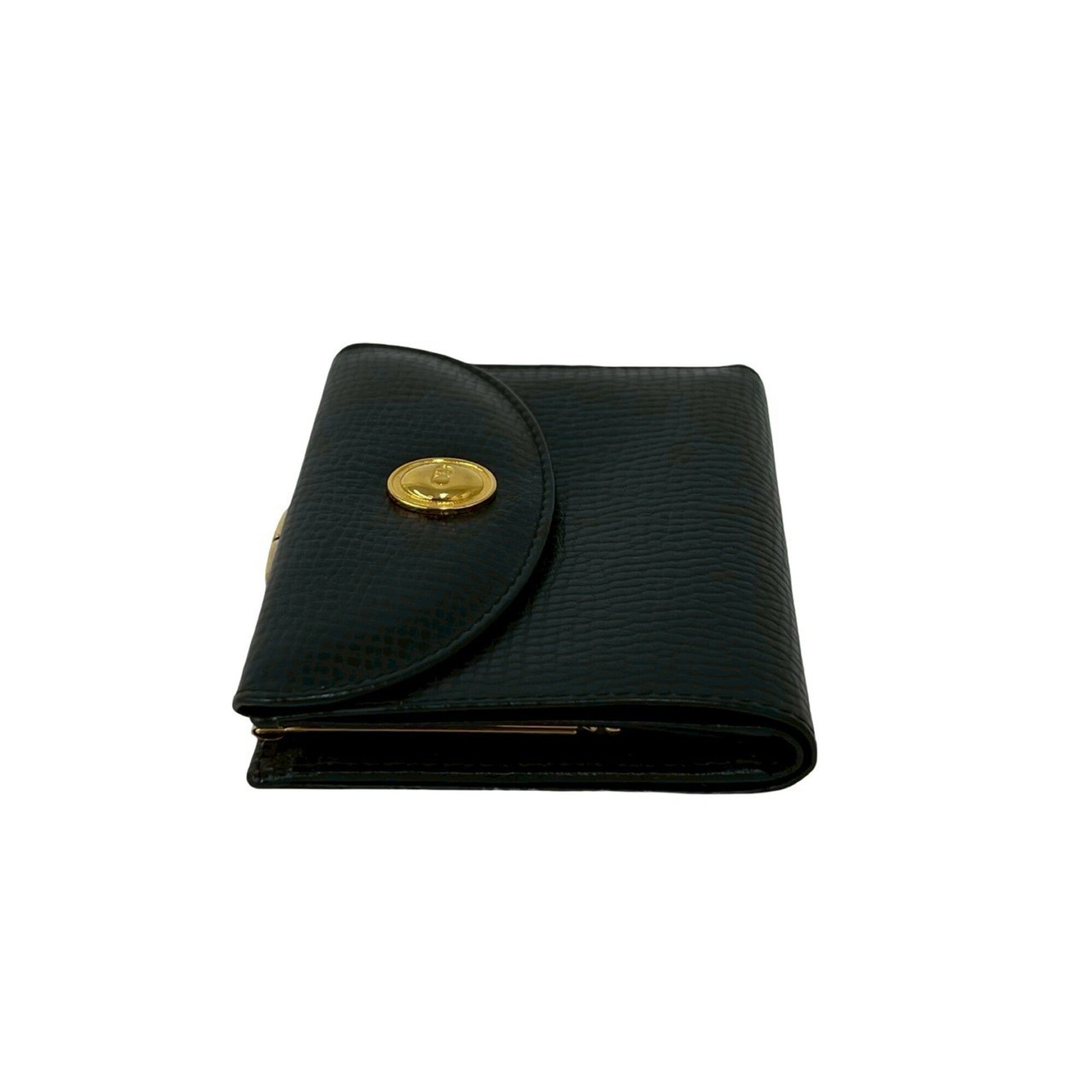 Christian Dior Black Leather Wallet (Tri-Fold) (Pre-Owned)