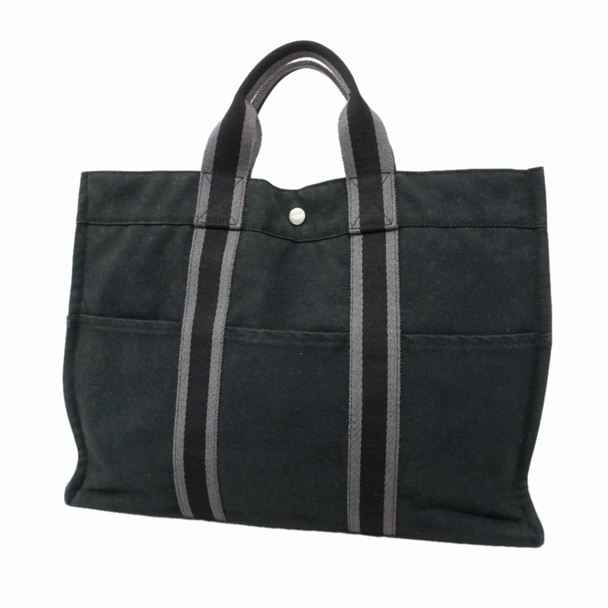 Hermes Black Canvas Tote Bag (Pre-Owned)