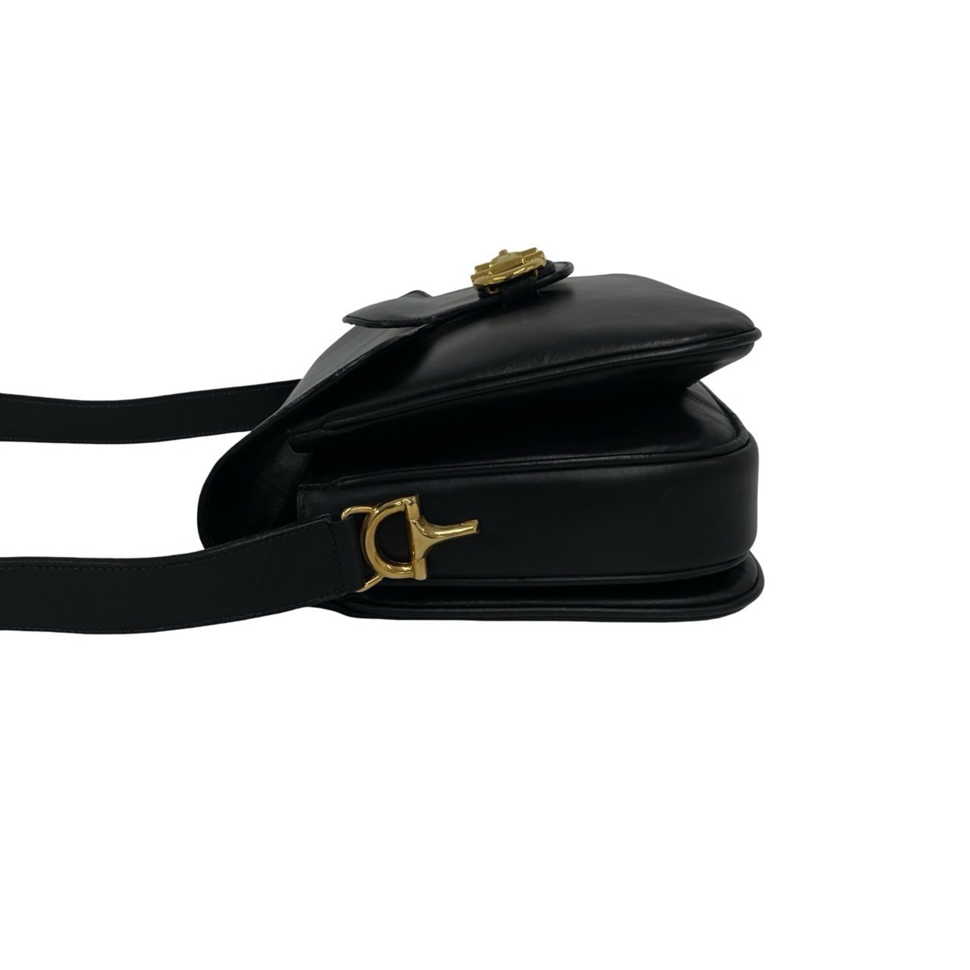 Celine Black Leather Pochette Shoulder Bag (Pre-Owned)