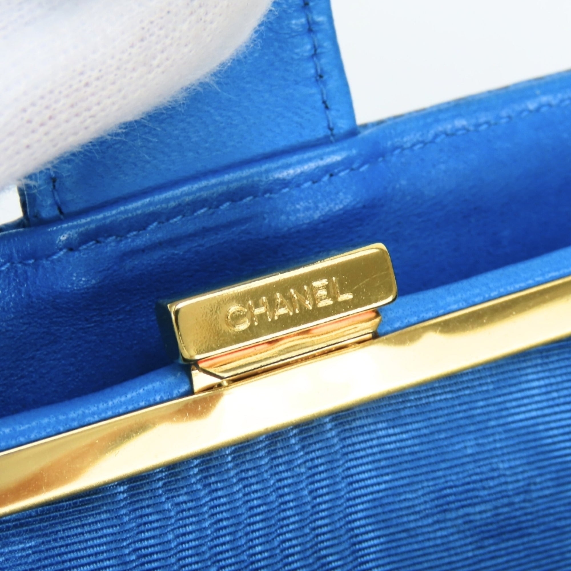 Chanel Blue Grained Calfskin Wallet (Bi-Fold) (Pre-Owned)