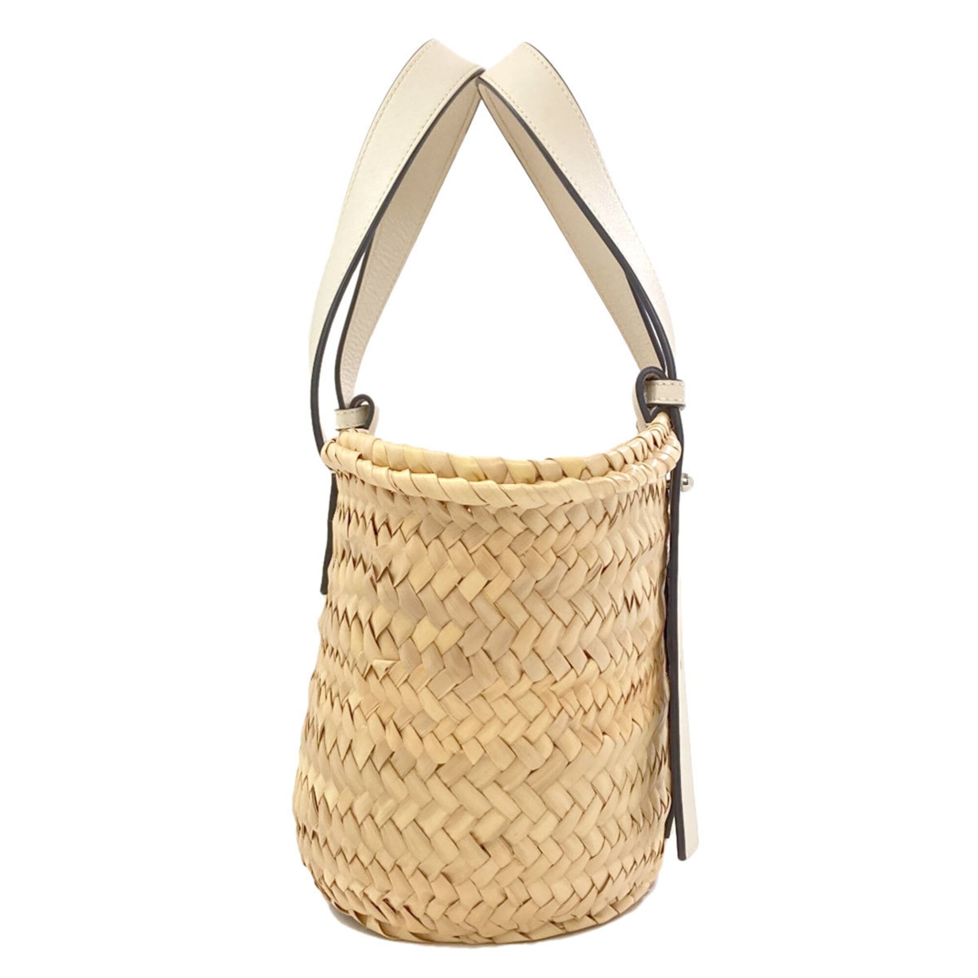 Loewe White Leather Basket Tote Bag (Pre-Owned)