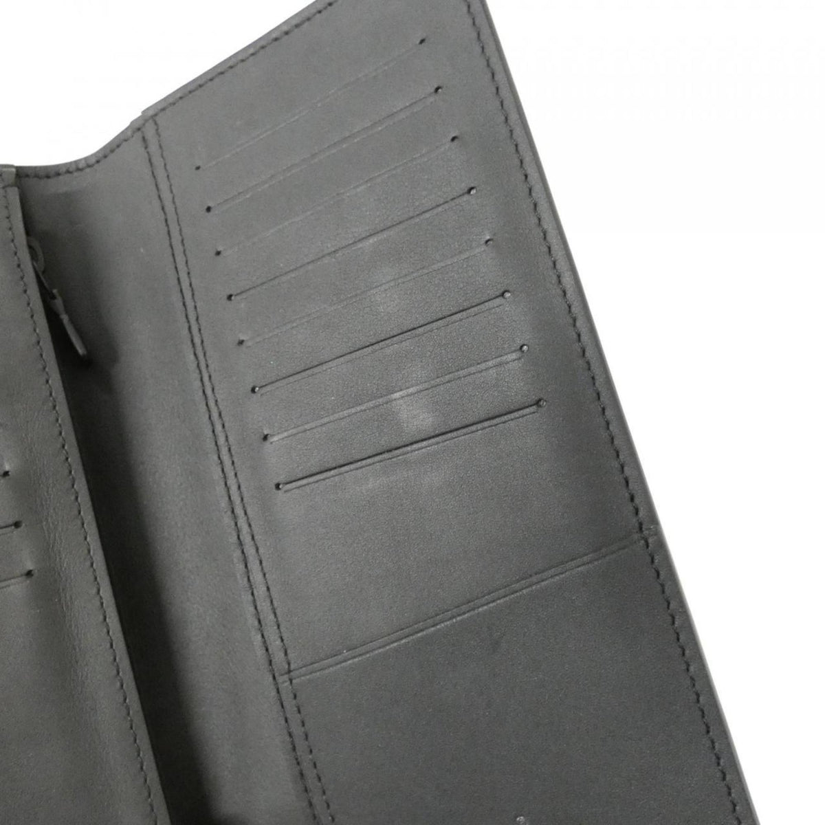 Louis Vuitton Black Leather Long Wallet (Bi-Fold) (Pre-Owned)