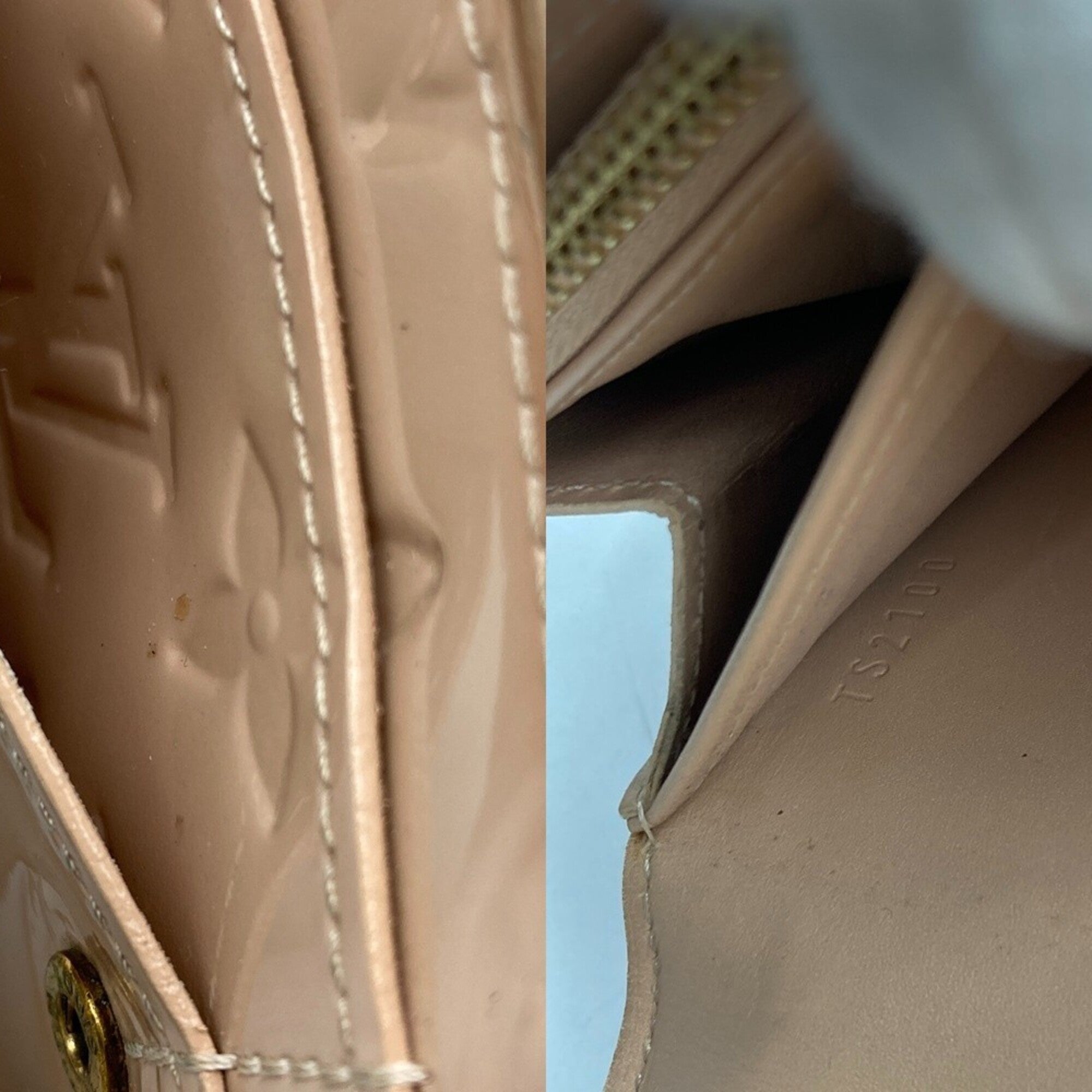 Louis Vuitton Vernis Beige Patent Leather Long Wallet (Bi-Fold) (Pre-Owned)