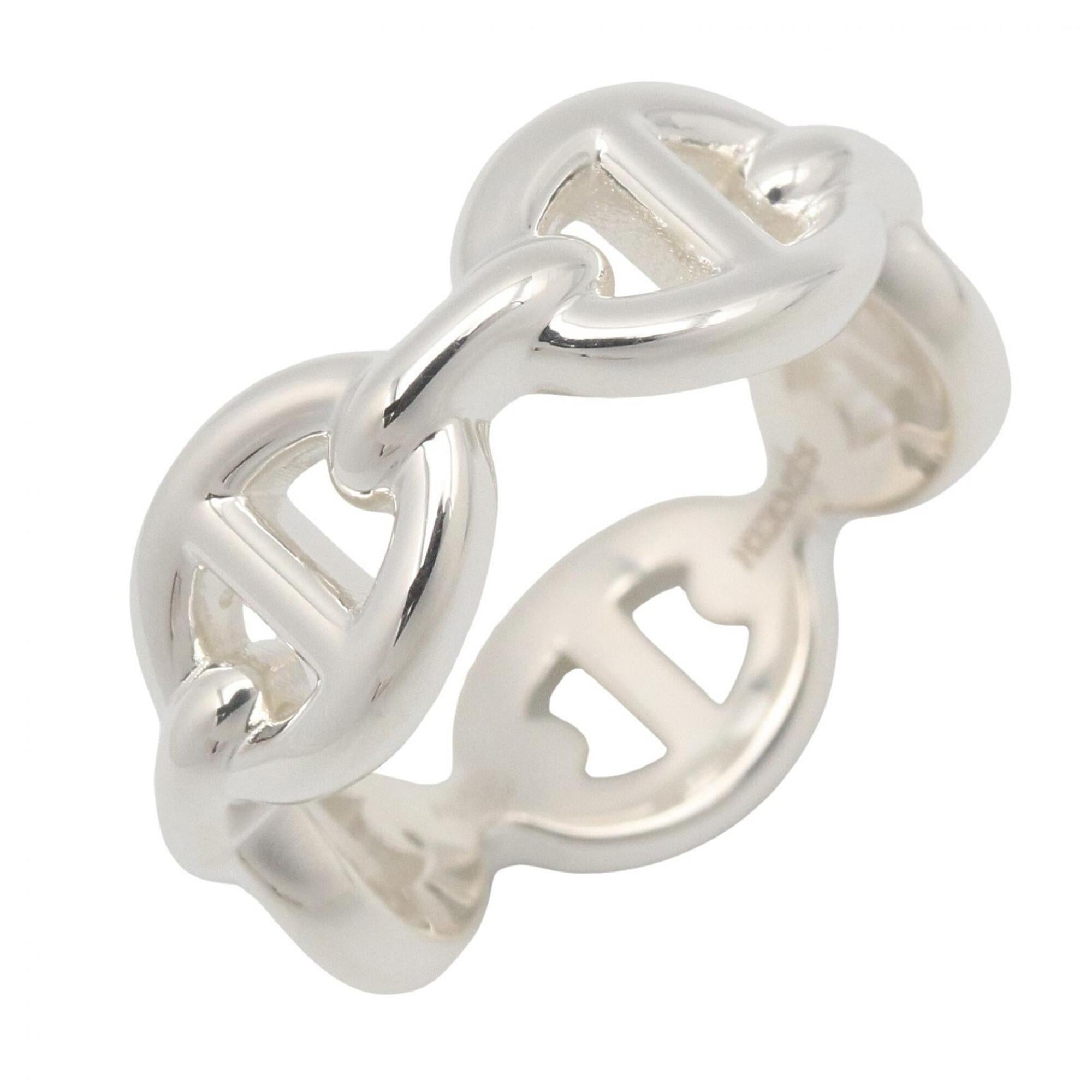 Hermes Silver Silver 925 Band Ring (Pre-Owned)