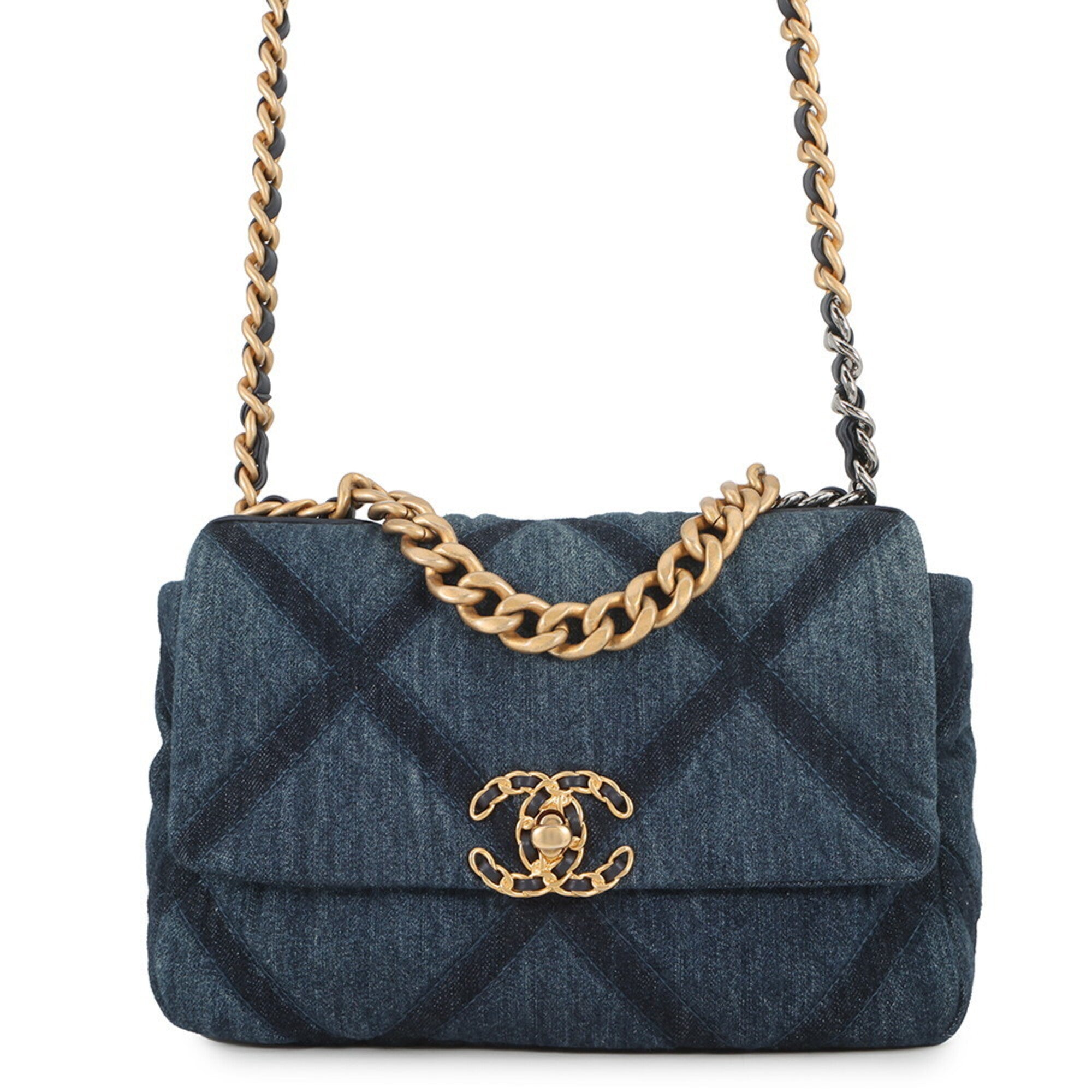 Chanel Blue Denim Handbag Shoulder Bag (Pre-Owned)