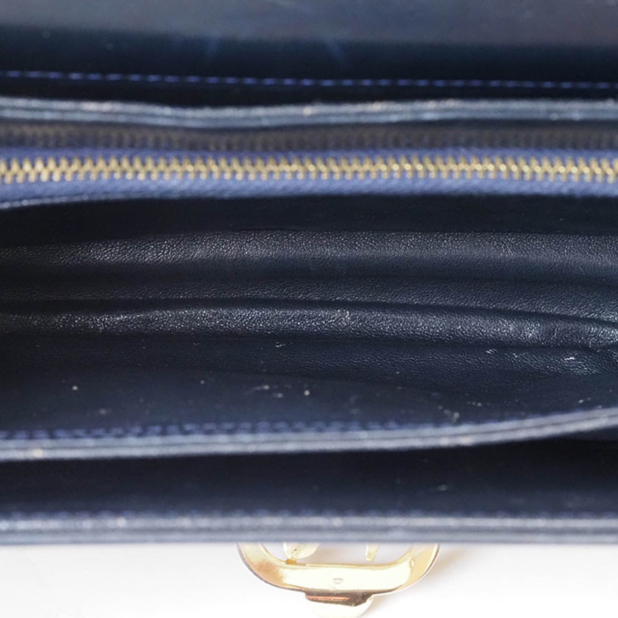 Celine Beige Navy Canvas Leather Shoulder Bag (Pre-Owned)