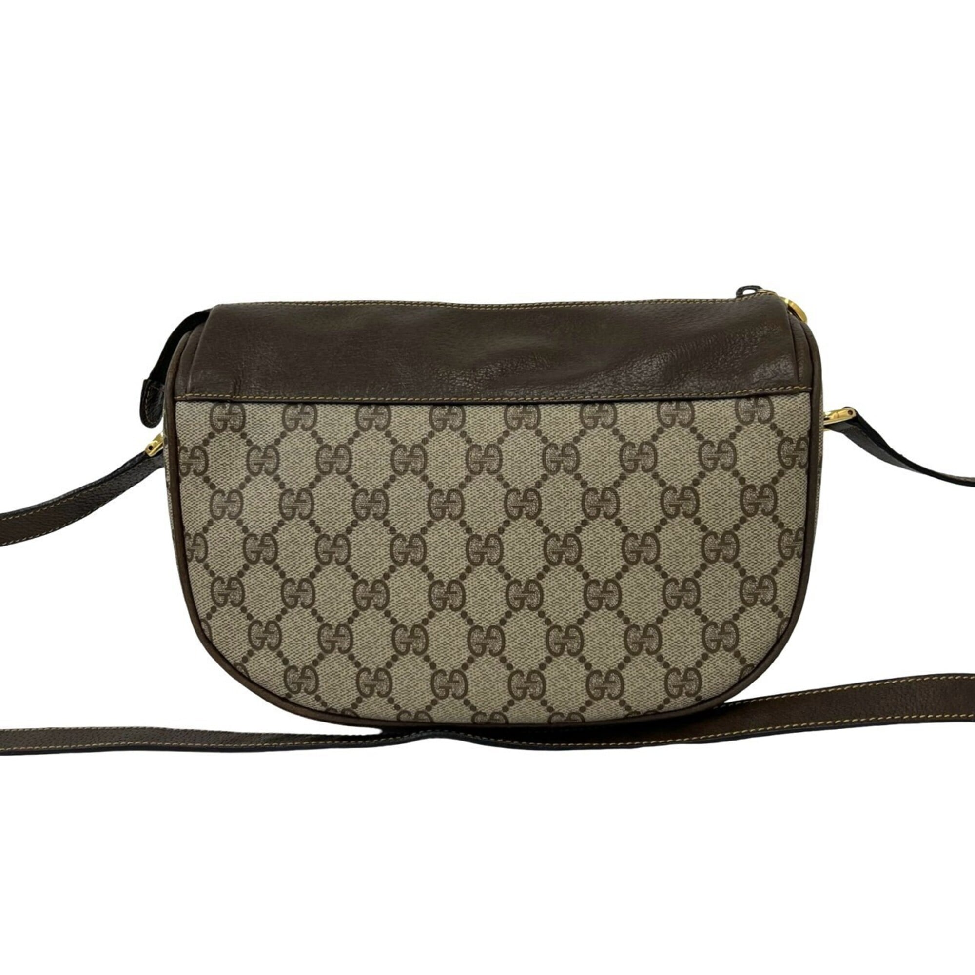Gucci Brown Green Red Color Leather Pvc Pochette Shoulder Bag (Pre-Owned)