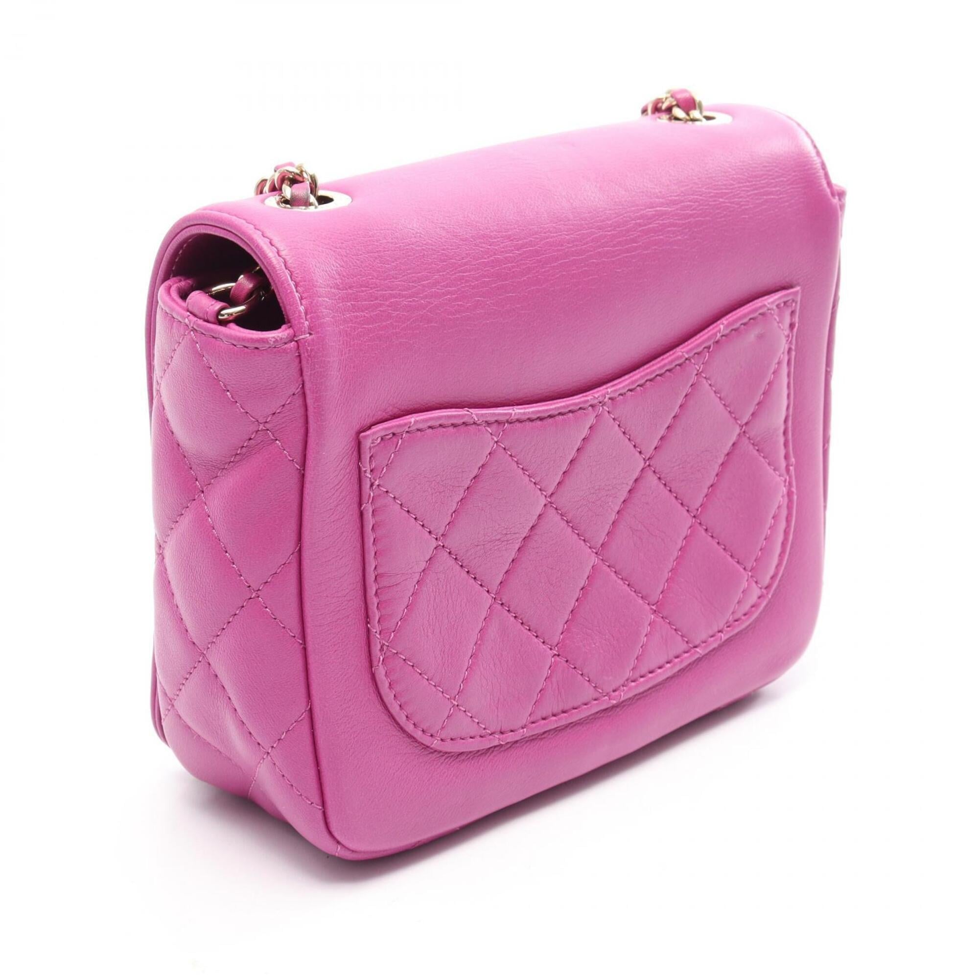 Chanel Purple Leather Handbag Shoulder Bag (Pre-Owned)