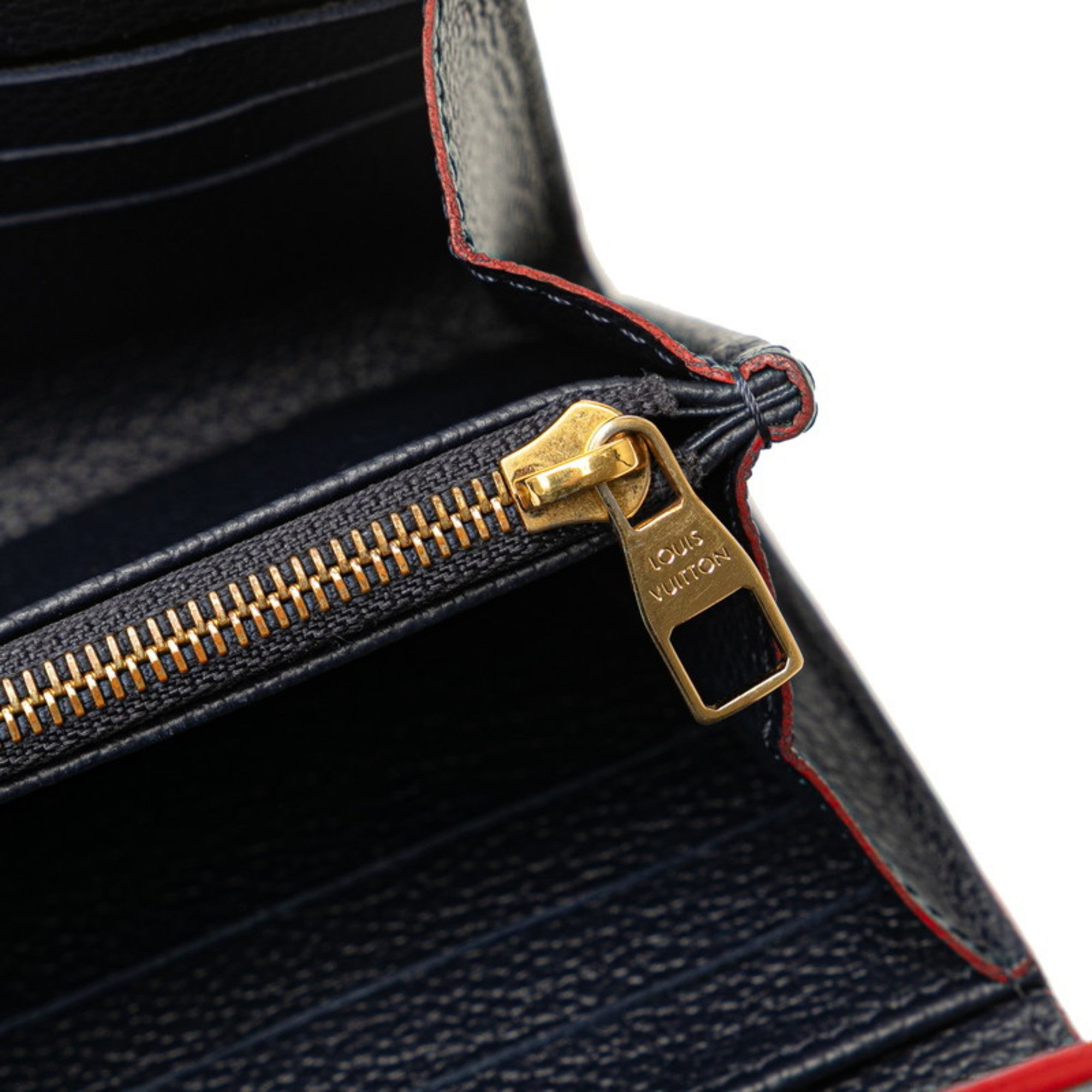 Louis Vuitton Monogram Empreinte Marine Rouge Navy Leather Long Wallet (Bi-Fold) (Pre-Owned)