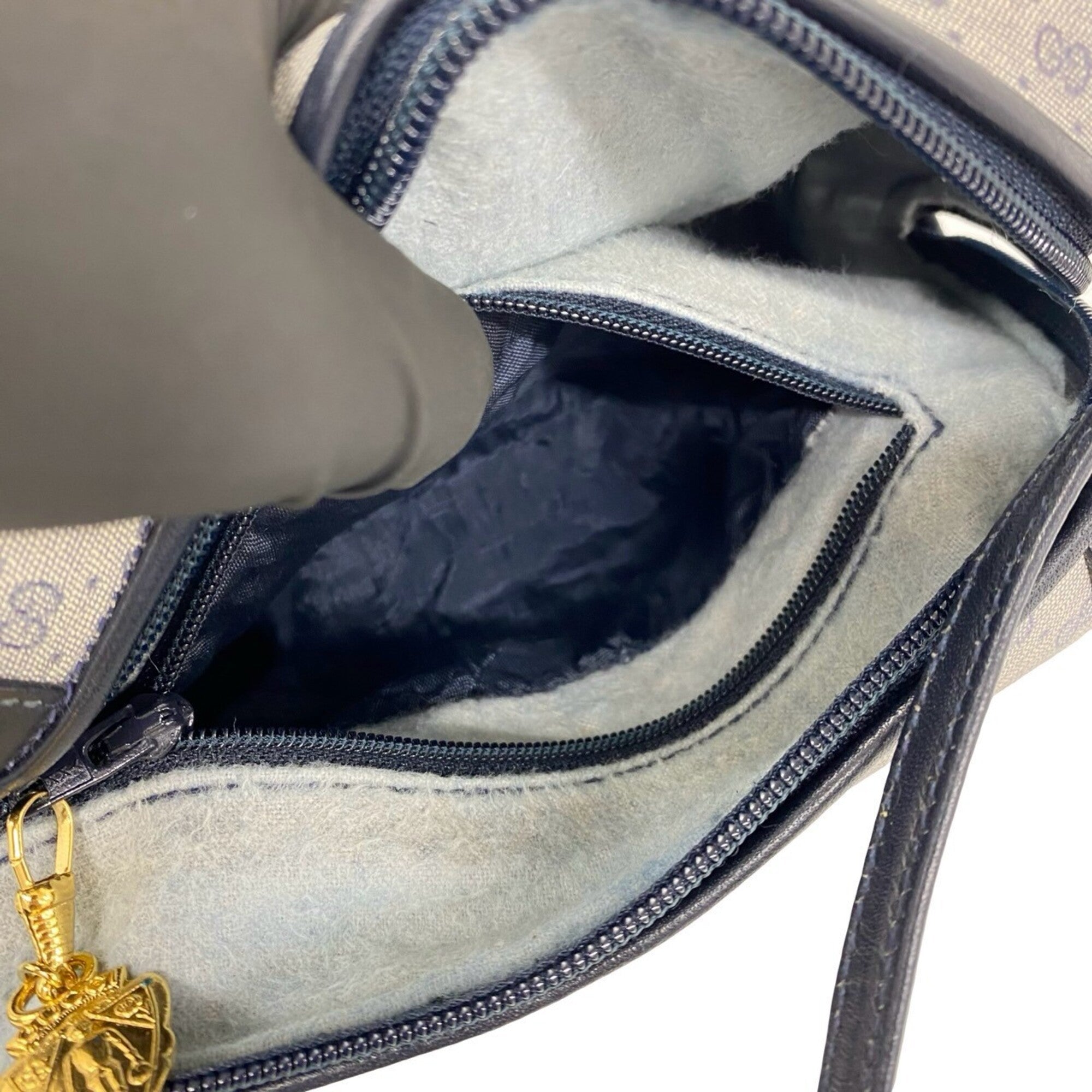 Gucci Navy Leather Pvc Shoulder Bag (Pre-Owned)