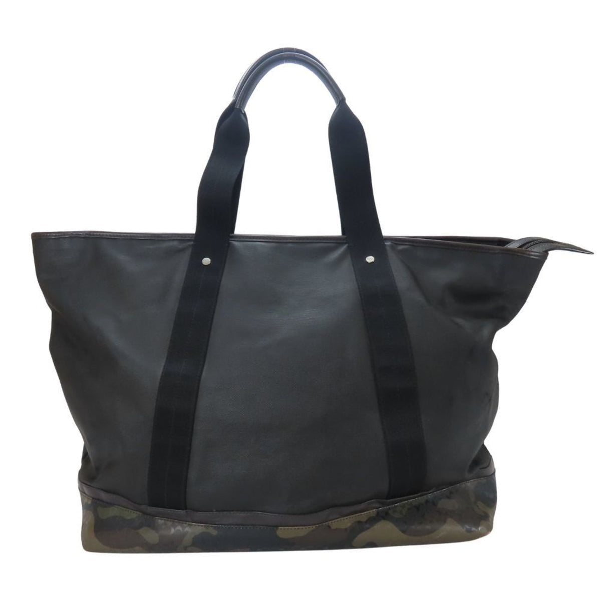 Coach Black Camouflage Green Pvc Coated Canvas Boston Bag Tote Bag (Pre-Owned)