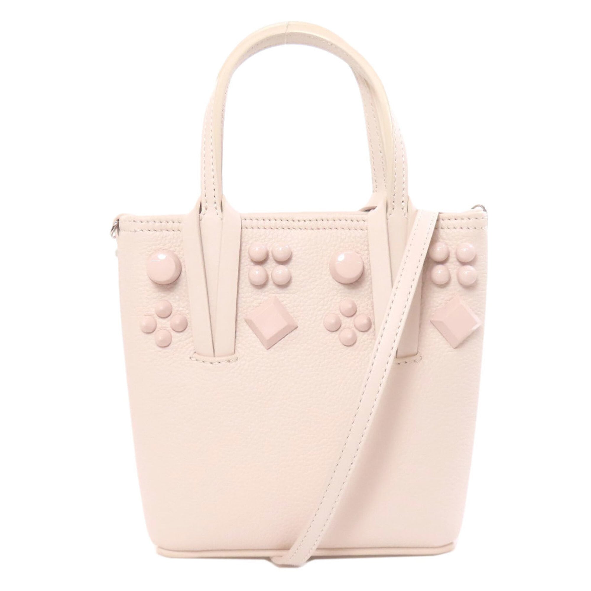 Christian Louboutin Pink Leather Handbag Tote Bag (Pre-Owned)