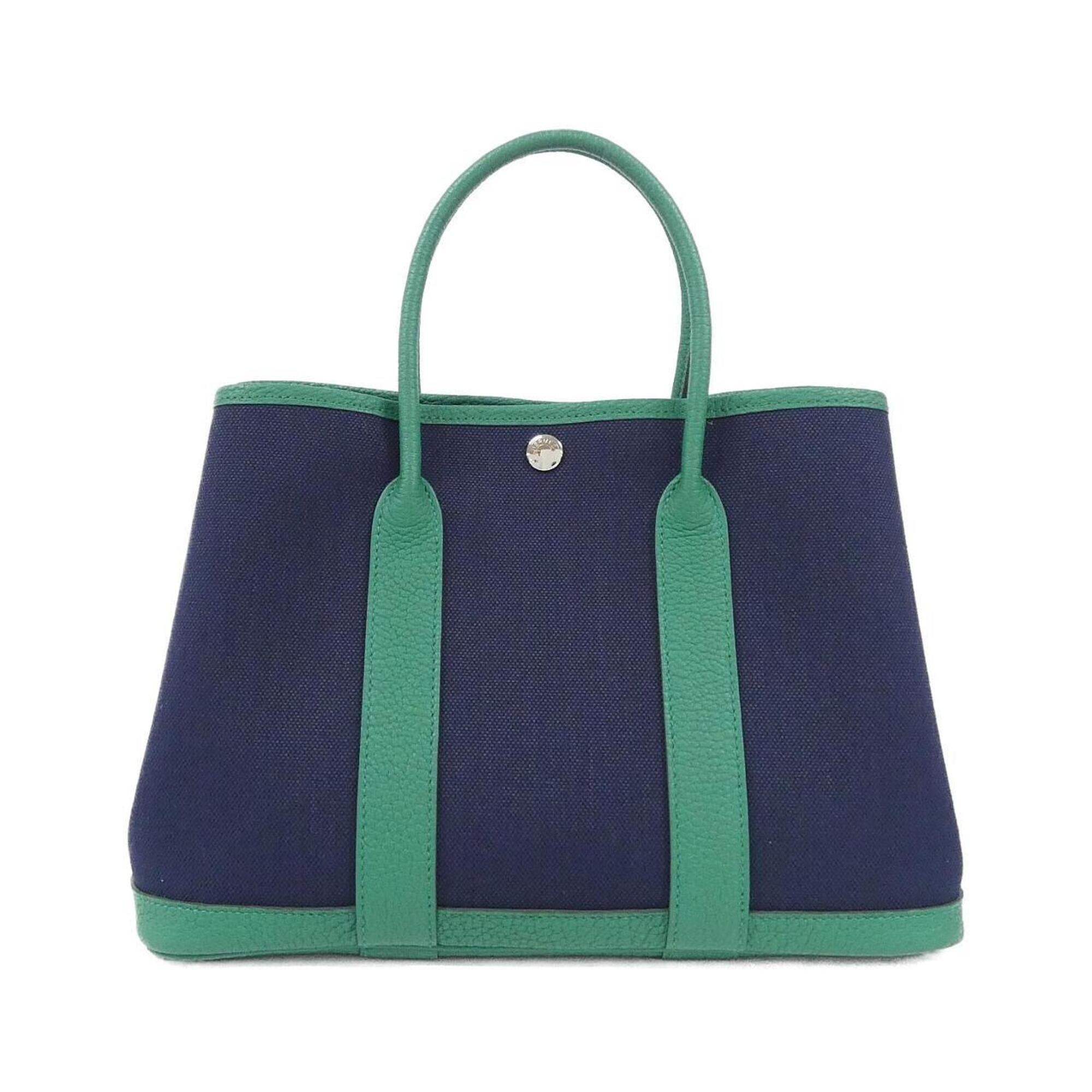 Hermes Bleu Saphir Blue Vert Negonda Leather Handbag (Pre-Owned)