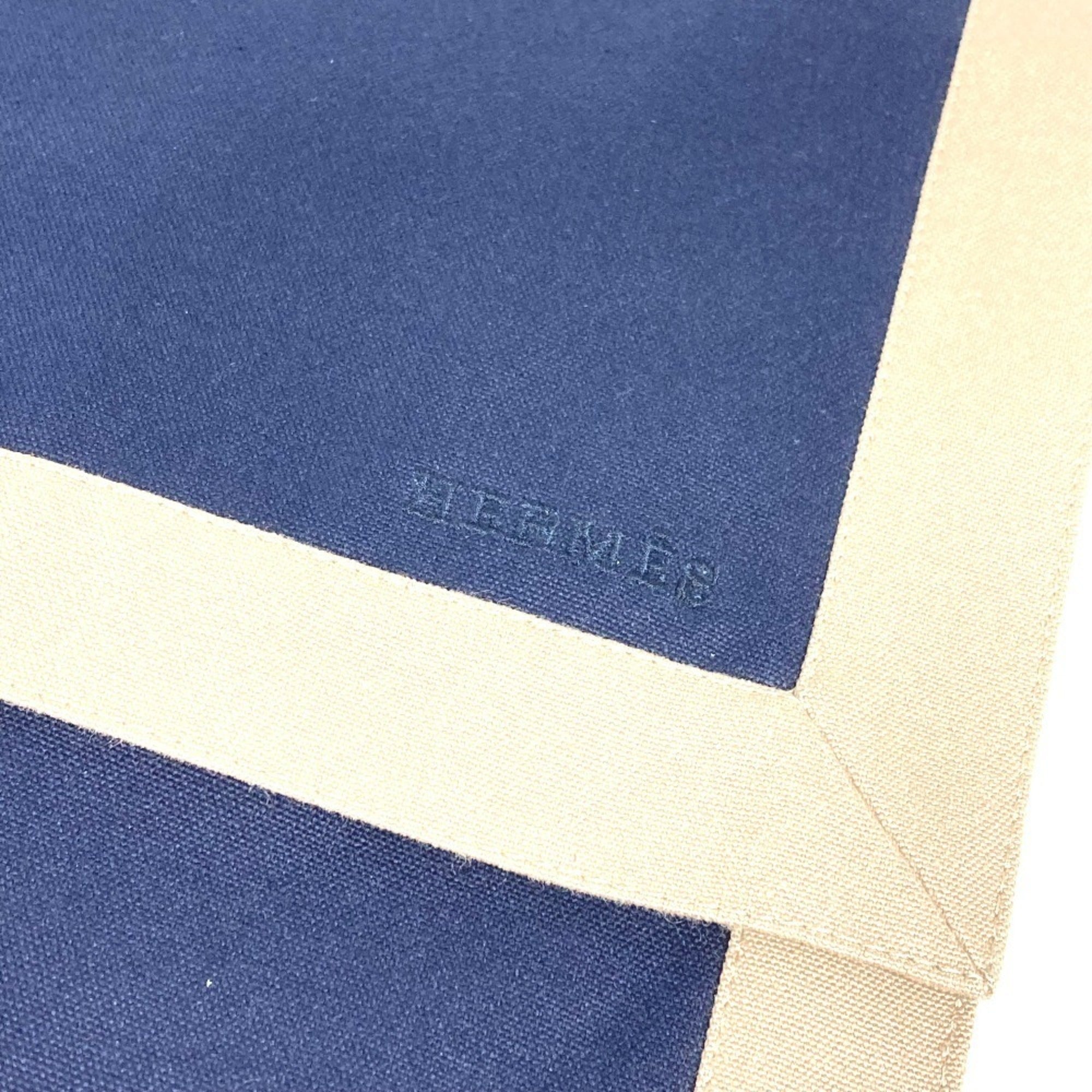 Hermes Navy Cotton Clutch Bag Pouch (Pre-Owned)