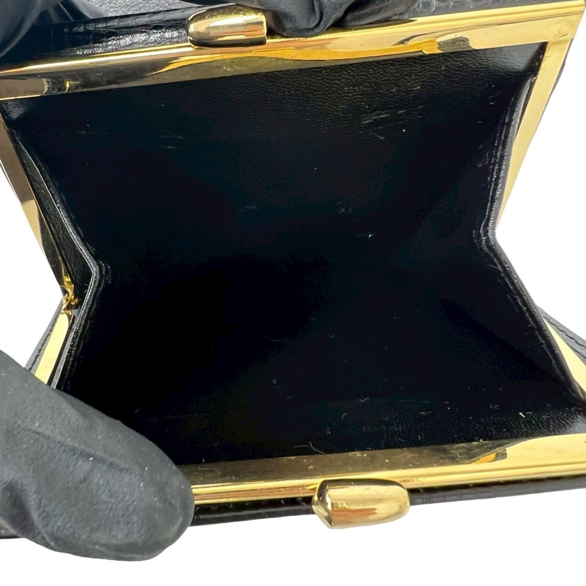 Christian Dior Black Leather Wallet (Tri-Fold) (Pre-Owned)