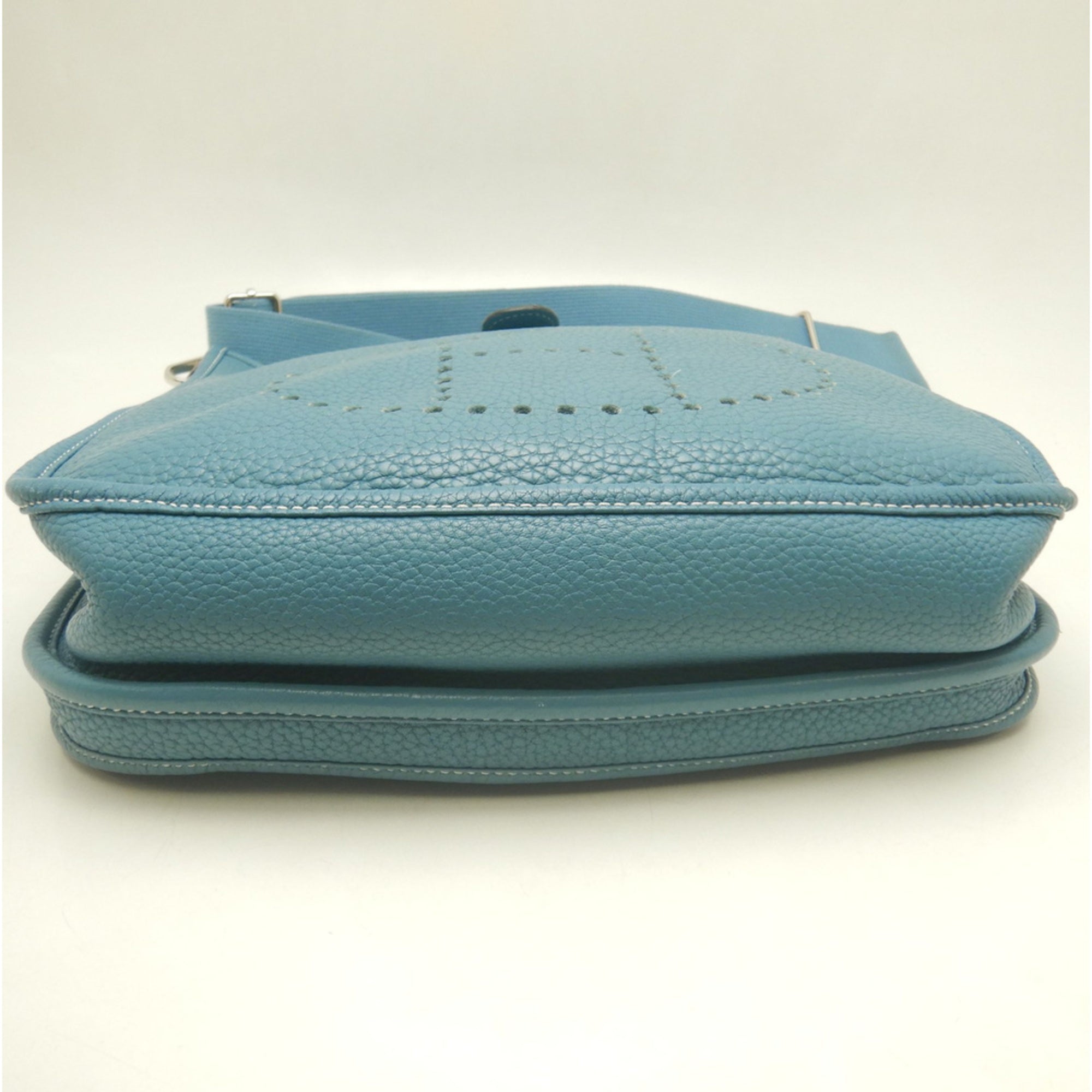 Hermes Evelyne Blue Jean Taurillon Clemence Leather Shoulder Bag (Pre-Owned)