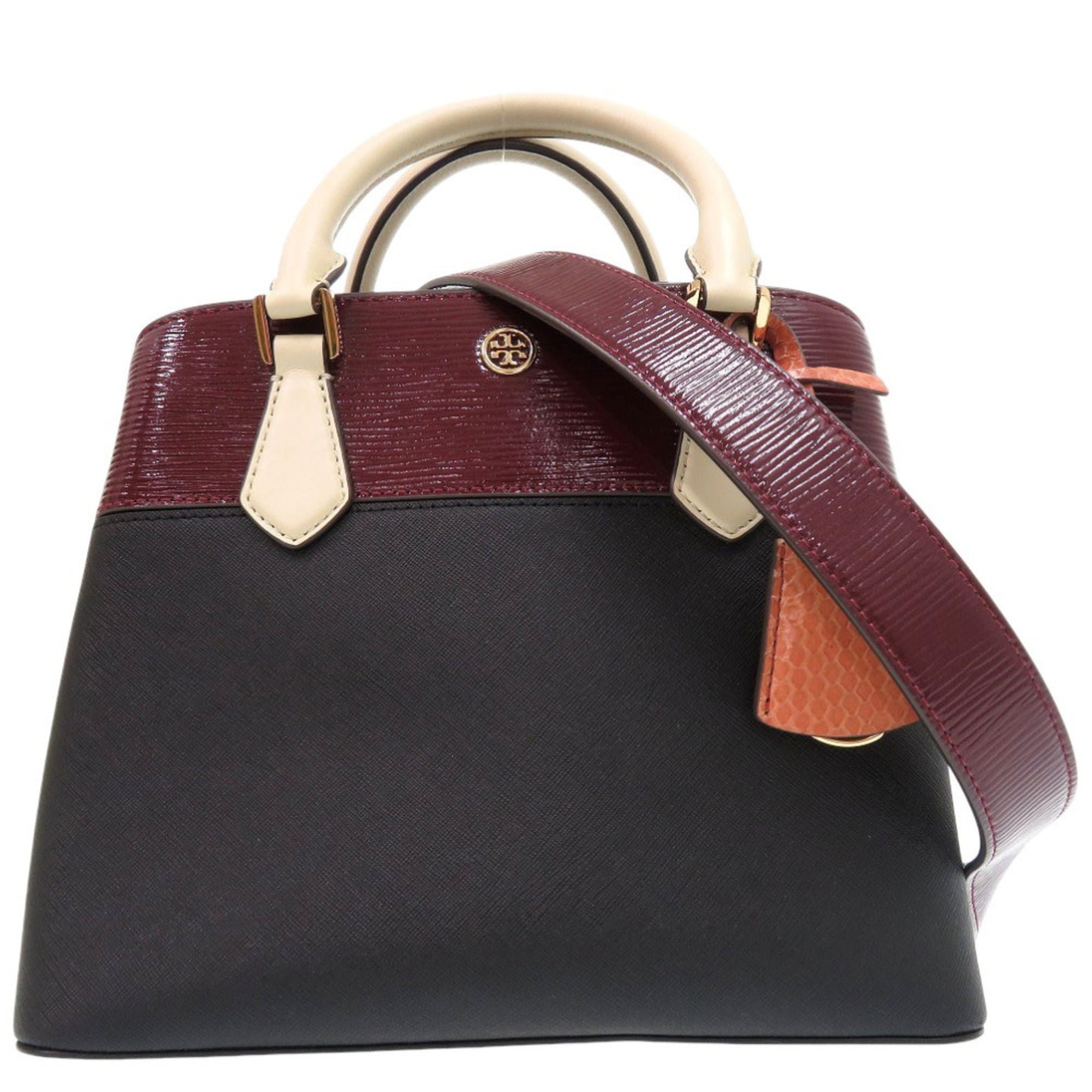 Tory Burch Black Leather Handbag Shoulder Bag (Pre-Owned)
